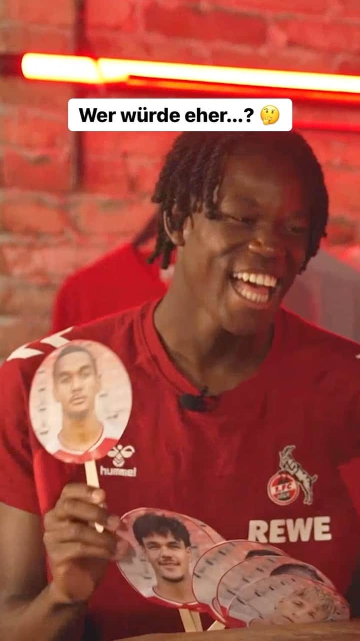 1.FCケルンのインスタグラム：「Wer würde am ehesten in einer Reality-TV-Show mitmachen? Wer würde sich am ehesten die Haare rot färben? 😂  Unsere #younggoats @meiko.w07, @elias.btk, @emin_kj und @finkgraefe stellen sich vor 👉 Den Link zum kompletten Video gibts in der Story.  ___ #effzeh」