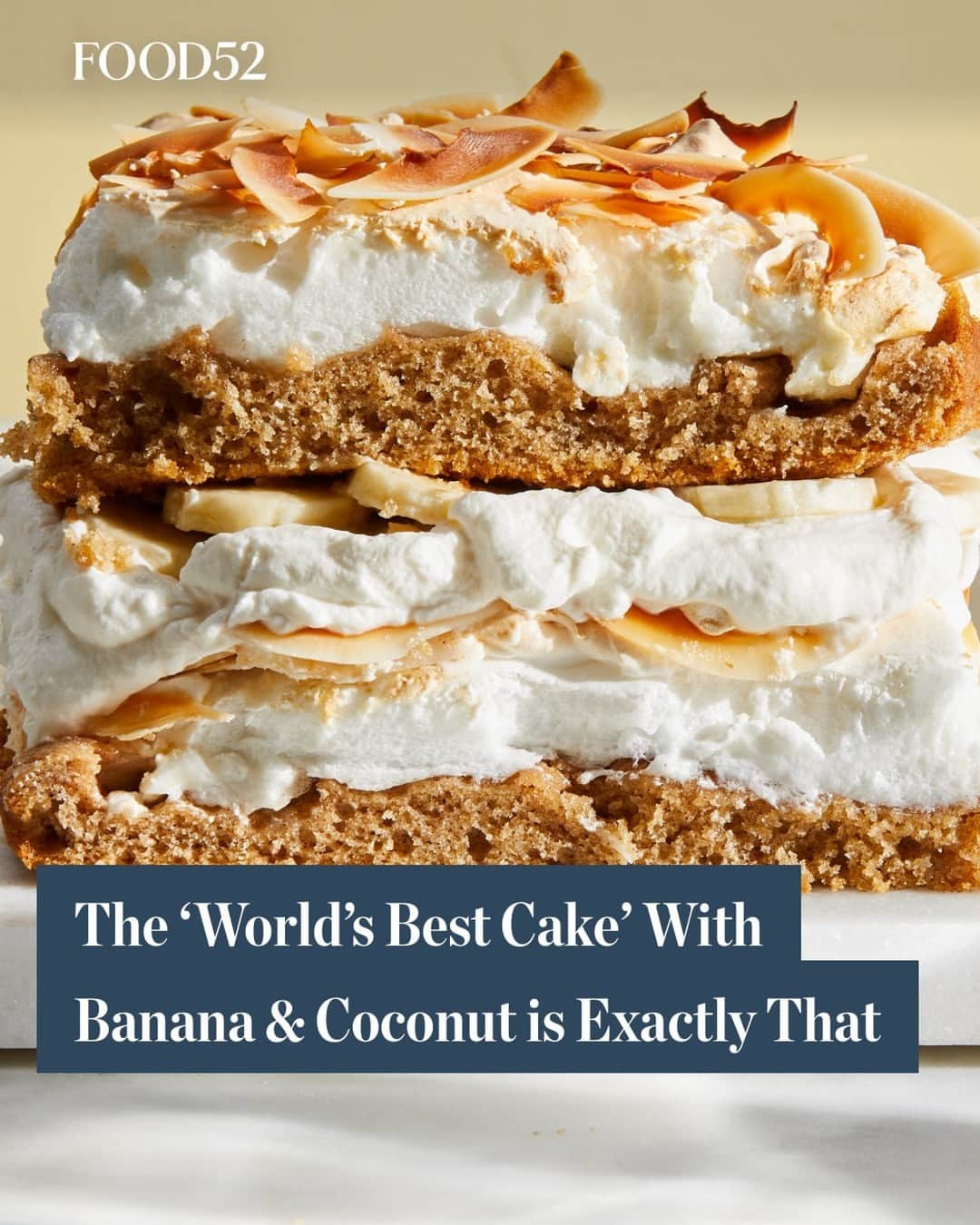 Food52のインスタグラム：「With over 300 rave reviews, @sarahjampel's recipe is one we trust. You'll have an impressive, towering dessert without having to worry about burning a meringue, shaving down layers of cake to make even lines, applying a crumb coat, or dirtying more than two bowls. Recipe is linked in our profile bio. 📸: @rockyluten #f52community #f52grams」