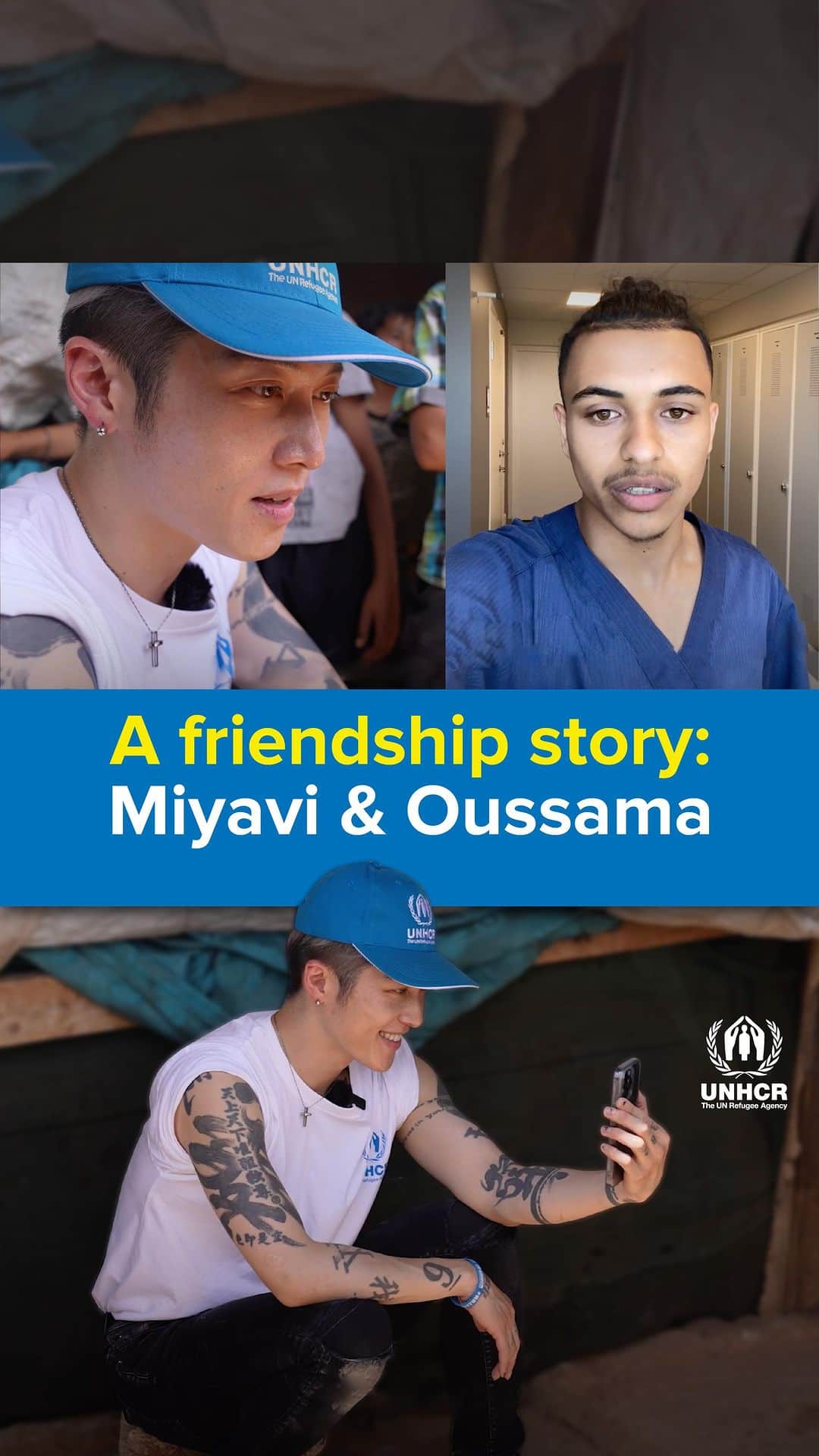 雅-MIYAVI-のインスタグラム：「🤝A friendship story: Miyavi & Oussama  UNHCR Goodwill Ambassador @miyavi_ishihara met Oussama years ago when he was a refugee in Lebanon.   Now, Oussama lives in Sweden where he was resettled to and studying to become a nurse.  During @miyavi_ishihara recent visit to Lebanon, they spoke in front of Oussama’s old house & were able to catch-up on his life, dreams and achievements.  Resettlement to third countries is a limited solution, but it is a key solution to help those most in needs. For Oussama it has meant a new beginning and a chance to reaching his dreams.」