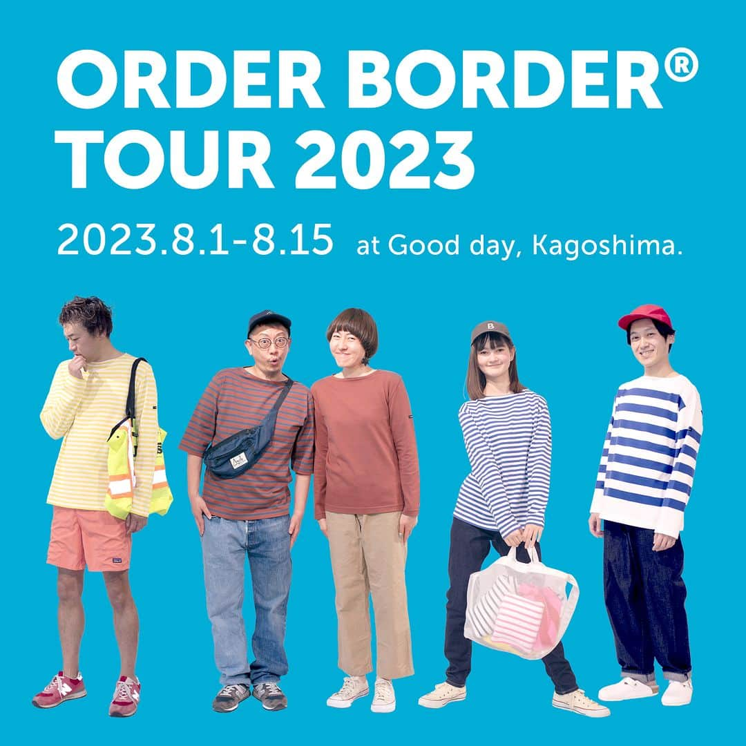 G.F.G.S.のインスタグラム：「ORDER BORDER TOUR 2023  8/1(tue)-8/15(tue)の期間 鹿児島のGood day(@good_day_mori )さんにて、 ORDER BORDER受注会を開催していただきます。  今回の受注会では2023受注会限定モデル 40×40mm幅の"Naval Relax"がオーダーできます。 受注会の中でも人気の高いモデルをこの機会にお試しください。  また、リラックスやナバルを中心とした 豊富なバリエーションのカラー・パターンのサンプルをお届けします。 カラーは特に人気の高いピンクやベージュを多めにご用意しました。  夏の暑い時期は言うまでもなく、 気温差が大きい秋の季節にも Lightモデル（薄地）が活躍します。  Onlineでの受付はこれからですが、Lightのクルーネックも Good dayさんの受注会から受付が始まります。 選択の幅が広がったORDER BORDERをお楽しみください！  事前にHPのカラープレビューで 欲しいline upをあげておくとスムーズです◎ https://www.gfgs.net/shop/  リンクはプロフィール(@gfgs )から  ―――――――――――  Good day  全国各地の「ストーリーのあるものづくり」を紹介している Good dayさんは、カフェ・ギャラリーを併設したセレクトショップ。 店名の「Good day」は「今日がいい一日になりますように」という思いが込められています。  〒892-0871 鹿児島市吉野町5731-3  日曜定休  shop10:00-17:00 lunch 11:30-14:00 cafe 14:30-16:00  ※会期中の営業時間や休業日等  詳細は公式HPやSNS等でご確認ください。  ――――――――――― #gfgs #orderborder #鹿児島 #goodday #手仕事 #丁寧な暮らし #衣食住 #セレクトショップ #ファッション #オーダー会 #ワードローブ #カスタム #セミオーダー #夏服 #秋服 #買い物 #選ぶ #着心地 #お出かけ #カジュアル #シンプル #カットソー #デイリーウェア #ボーダー #しましま #ボーダートップス」