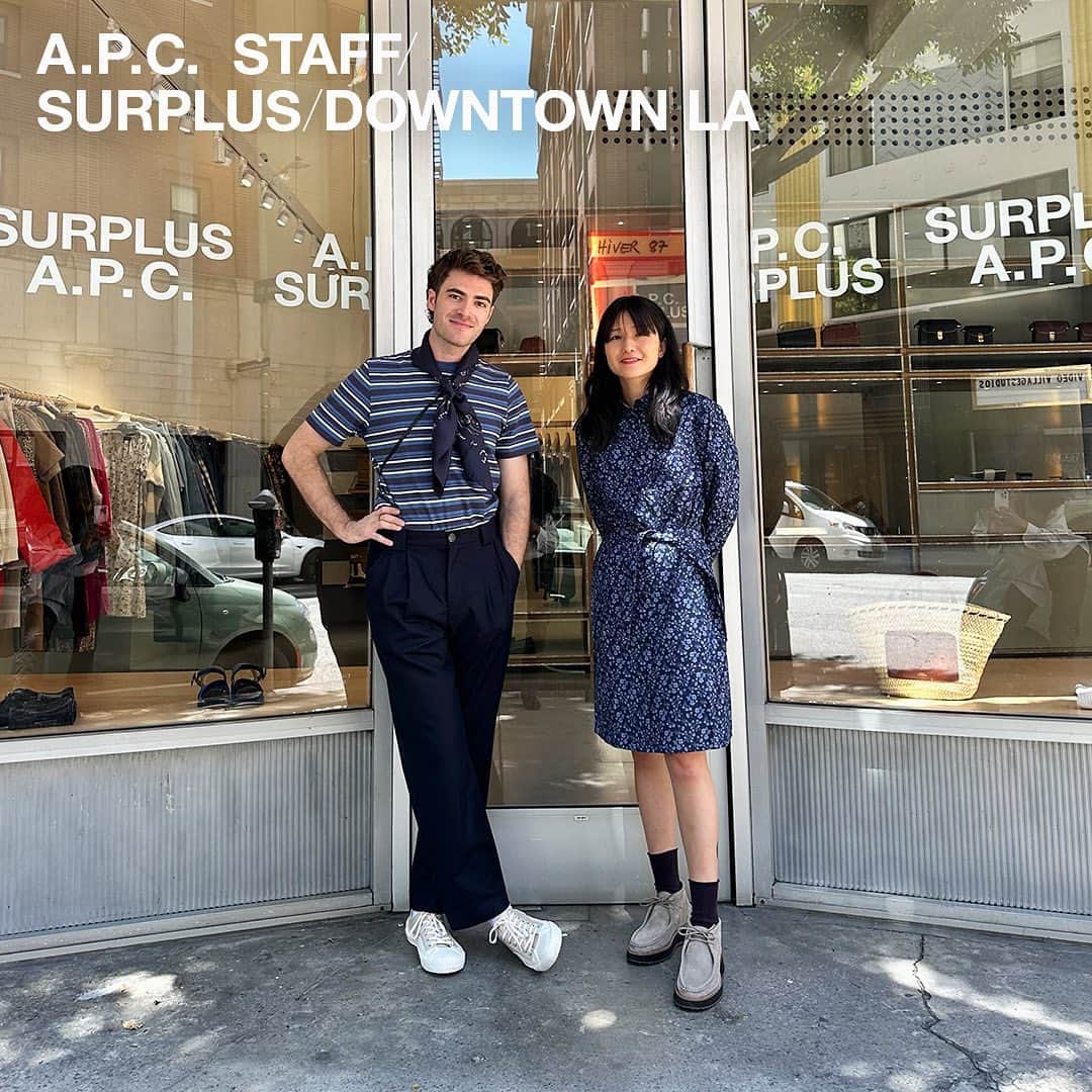 アーペーセーのインスタグラム：「Our DTLA store has undergone a transformation into a DTLA SURPLUS space.   The A.P.C. SURPLUS stores offer products from previous collections at up to 50% off their original price.   Countering the hectic pace of fashion, the SURPLUS concept aligns with our commitment to creating durable collections that stand the test of time.  Come and spend your day with us - see you later :)  #APCSurplus #APCStaff」