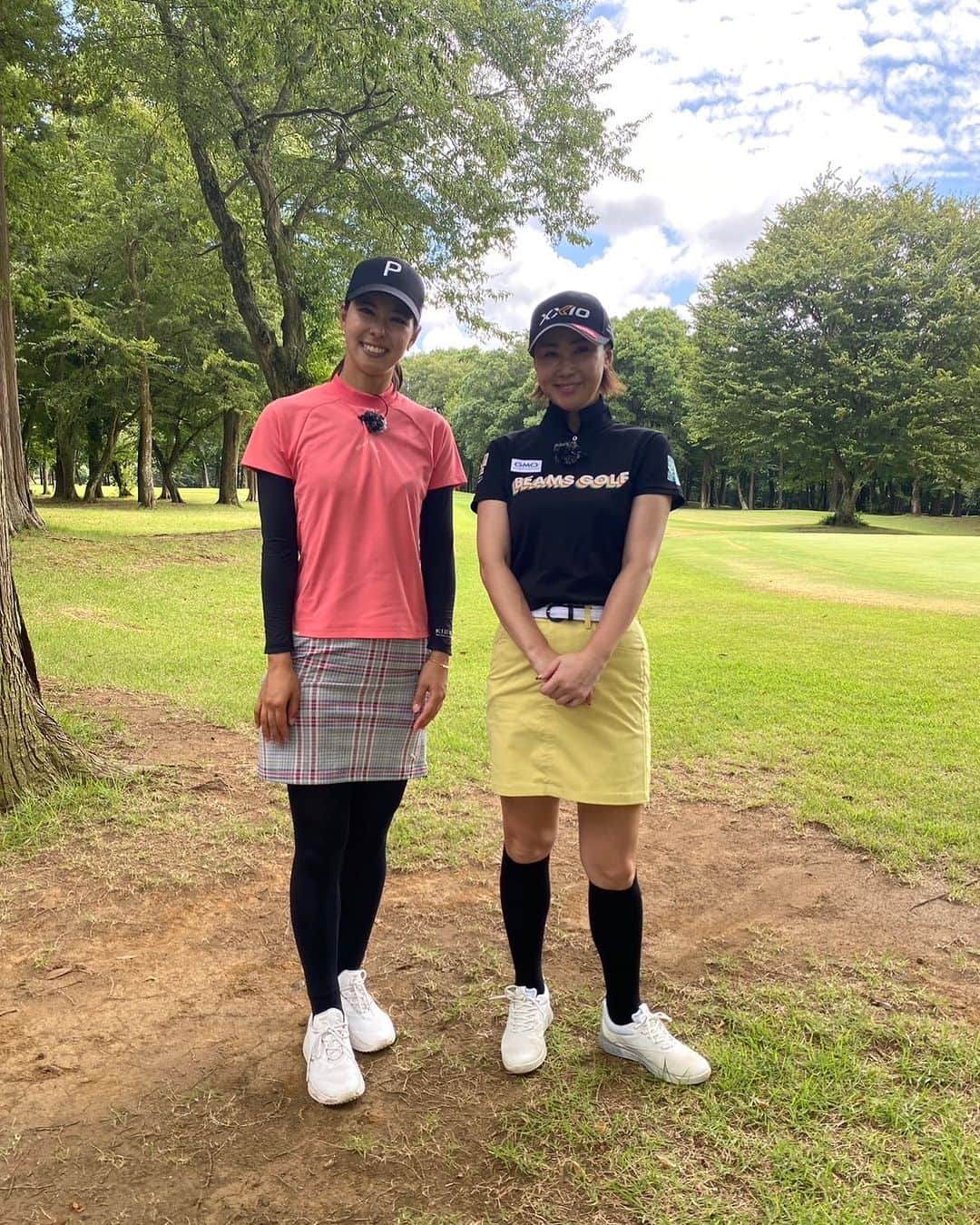 古閑美保のインスタグラム：「お仕事 @uuumgolf  @momokoabeofficial  @beamsgolf  @golfers24_official  @dunlopgolf_official  @ecco  @premium_water  #gmoペイメントゲートウェイ #kure」
