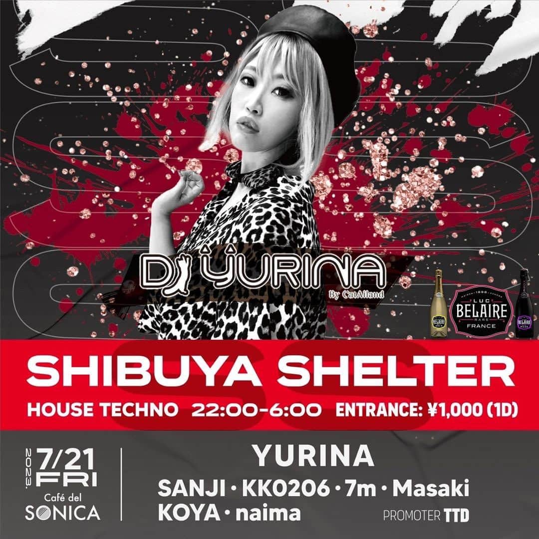 DJ YURINAさんのインスタグラム写真 - (DJ YURINAInstagram)「今夜は @cafe_del_sonica_shibuya  渋谷におりますので一緒に飲みましょう♫  #センター街 #渋谷 #shibuya #dj #djyurina #housemusic #techno #club #party #パリピ」7月21日 14時44分 - dj_yurina_tokyo