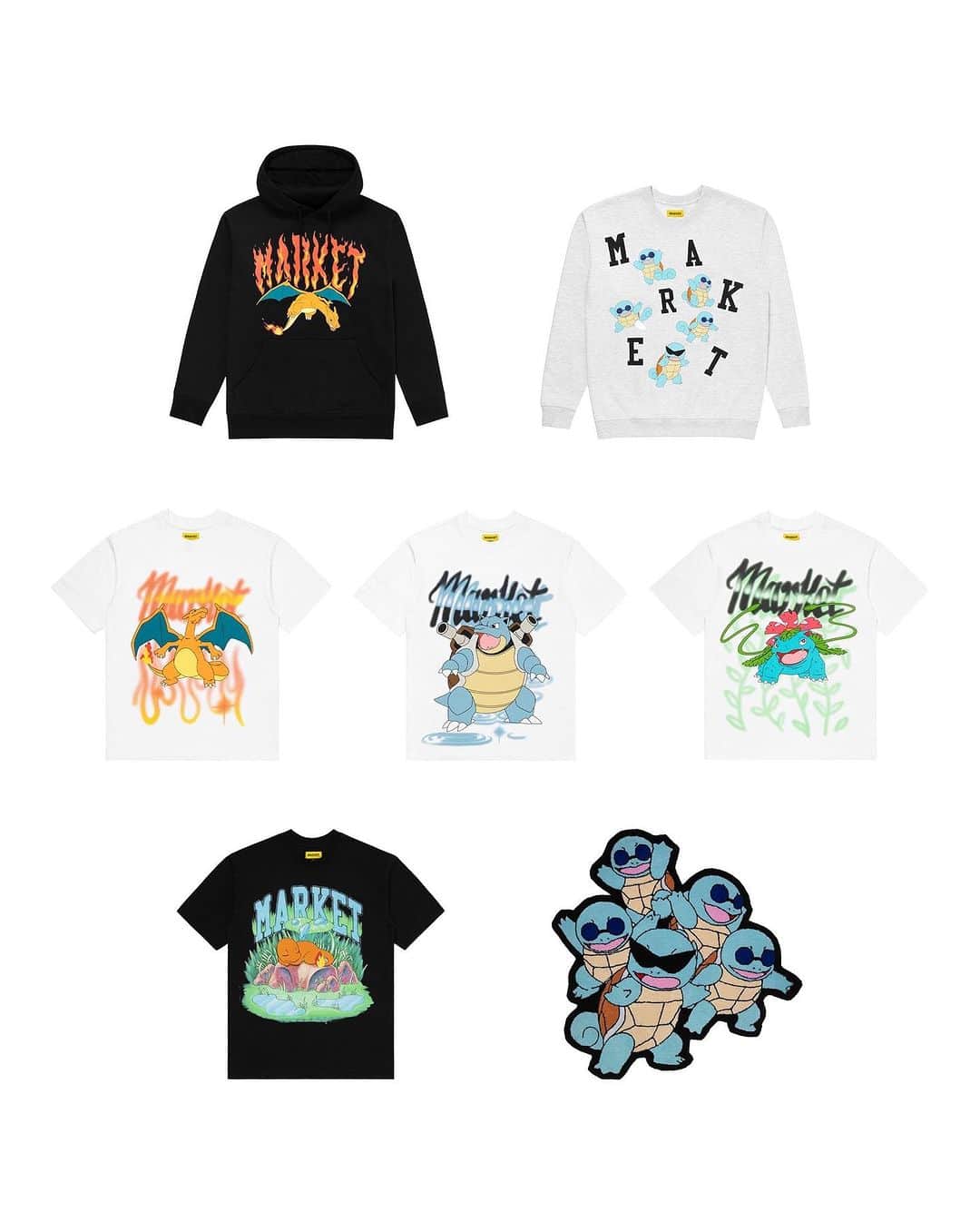 Pokémonさんのインスタグラム写真 - (PokémonInstagram)「IT'S HERE! Our collab with Pokémon is live right now on MarketStudios.com  Highlights include the Charizard, Blastoise, Venusaur tees with airbrush-style art and the 4ft Squirtle Squad rug, limited pieces are now available exclusively on our web shop!」7月22日 2時00分 - pokemon