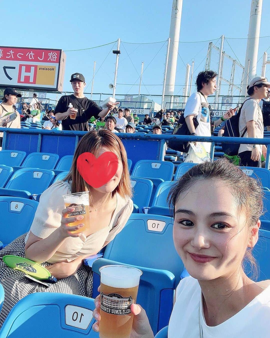 竹内佳菜子のインスタグラム：「汗だく😅✨  海の日にいたみなさん 楽しいゲームでしたね😎🙌⚾️」