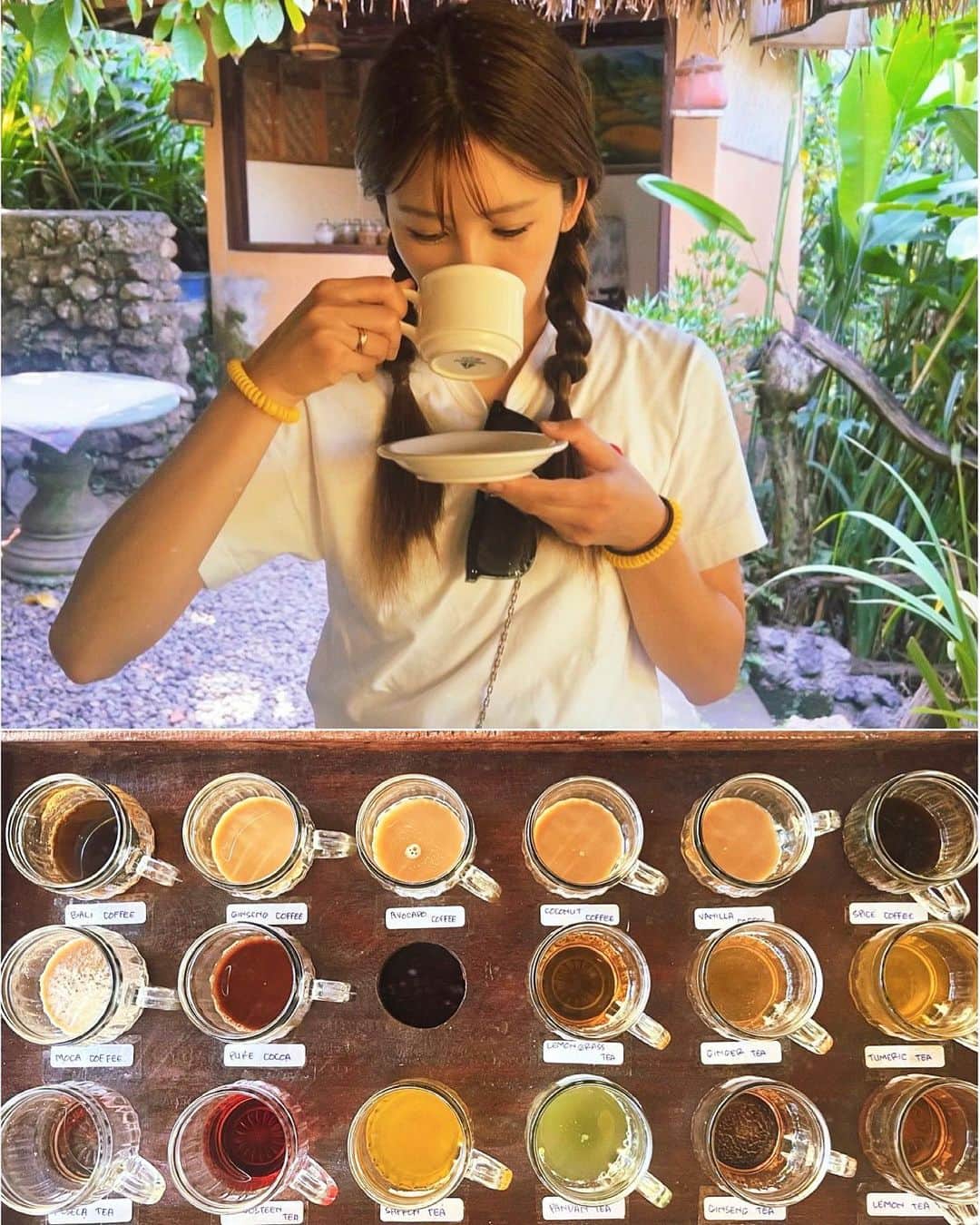 神田れいみさんのインスタグラム写真 - (神田れいみInstagram)「🇮🇩  まだまだ旅行記✈️  この日は コーヒー・紅茶・蜂蜜のファームを観光しました☕️🐝  様々なフルーツの木🌴を見て こうやって生るんだ〜！知ったり。楽しかったです😊  最後に、お楽しみのテイスティング☕️✨ マンゴスチンの紅茶を母に買いました🌺」7月21日 18時51分 - kandareimi