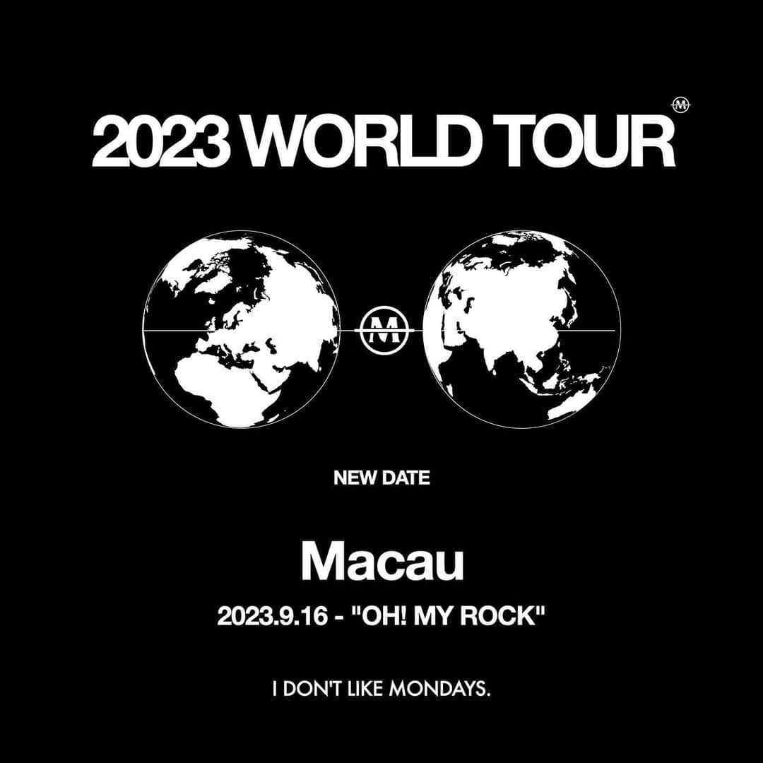I Don't Like Mondays.さんのインスタグラム写真 - (I Don't Like Mondays.Instagram)「2023 WORLD TOUR Macau - 2023.9.16 "OH! MY ROCK" More dates coming soon #IDLMs #RUNWAYTOYOURCITY  @ohmyrockfestival_official」7月21日 20時02分 - idlms.official