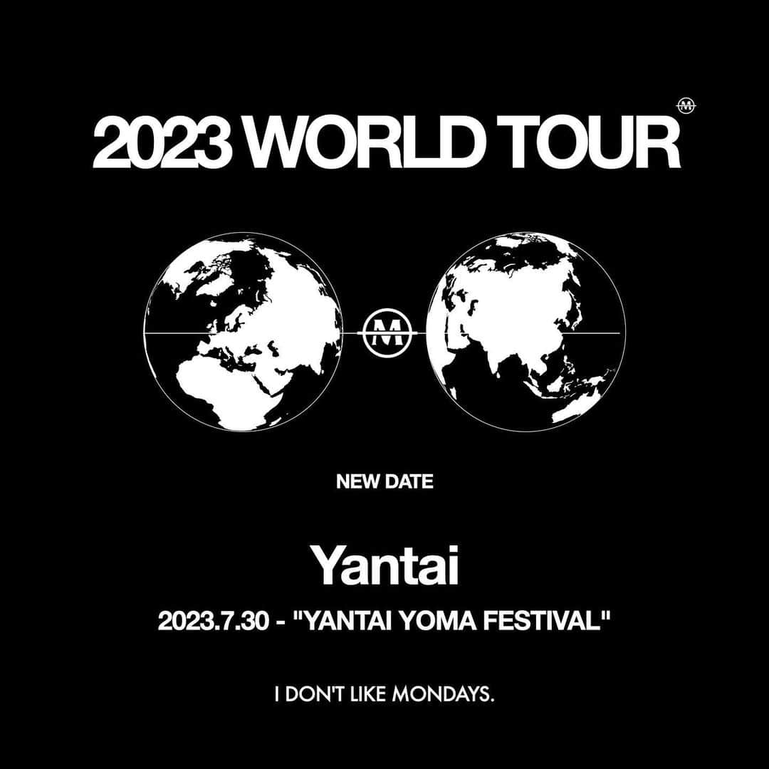 I Don't Like Mondays.のインスタグラム：「2023 WORLD TOUR Yantai - 2023.7.30 "YANTAI YOMA FESTIVAL" More dates coming soon #IDLMs #RUNWAYTOYOURCITY」