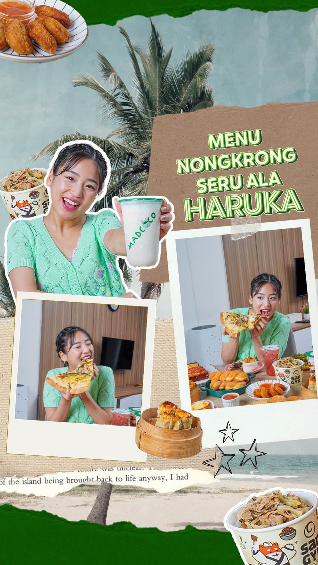 仲川遥香のインスタグラム：「GrabFoodie, masih suka bingung nggak sih mau pesen apa kalo lagi nongkrong bareng temen-temen? 🤔  Nggak usah khawatir, ada @haruuuu_chan nih yang bakal bagi-bagi rekomendasi makanan enak buat kamu! 🤩  🚀 @dimsum.endut - Pilihan yang pas buat ngumpul bareng, porsinya banyak dan tentunya ramah di kantong! 😉  🚀 @touslesjoursid - Patisserie-nya cocok banget buat jadi temen ngeteh-ngeteh cantik 🥰  🚀 @san.gyu.id - Makanan dengan menu khas Jejepangan yang nikmat banget!  🚀 @madcoco.id - Hadir sebagai penyegar kamu dan bestie-mu, nih!  🚀 @pizza__place - Pizza emang pilihan paling tepat buat ngumpul bareng temen-temen nggak sih? Cobain menu-menunya yang unik dan pastinya bikin nagih 🤤  Pesennya lewat #GroupOrder di #GrabFood jadi lebih mudah, udah gitu diskonnya banyak! 💃🏽🥰  Kira-kira mau #CariRasa apa lagi nih bareng @haruuuu_chan? Komen di bawah yaa! 😉」