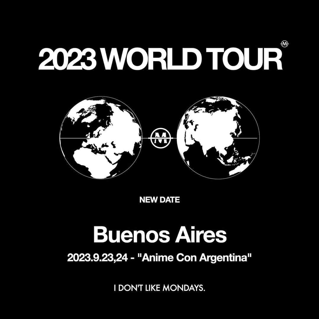 I Don't Like Mondays.のインスタグラム：「2023 WORLD TOUR Buenos Aires - 2023.9.23,24 "Anime Con Argentina" More dates coming soon #IDLMs #RUNWAYTOYOURCITY  @animeconargentina」