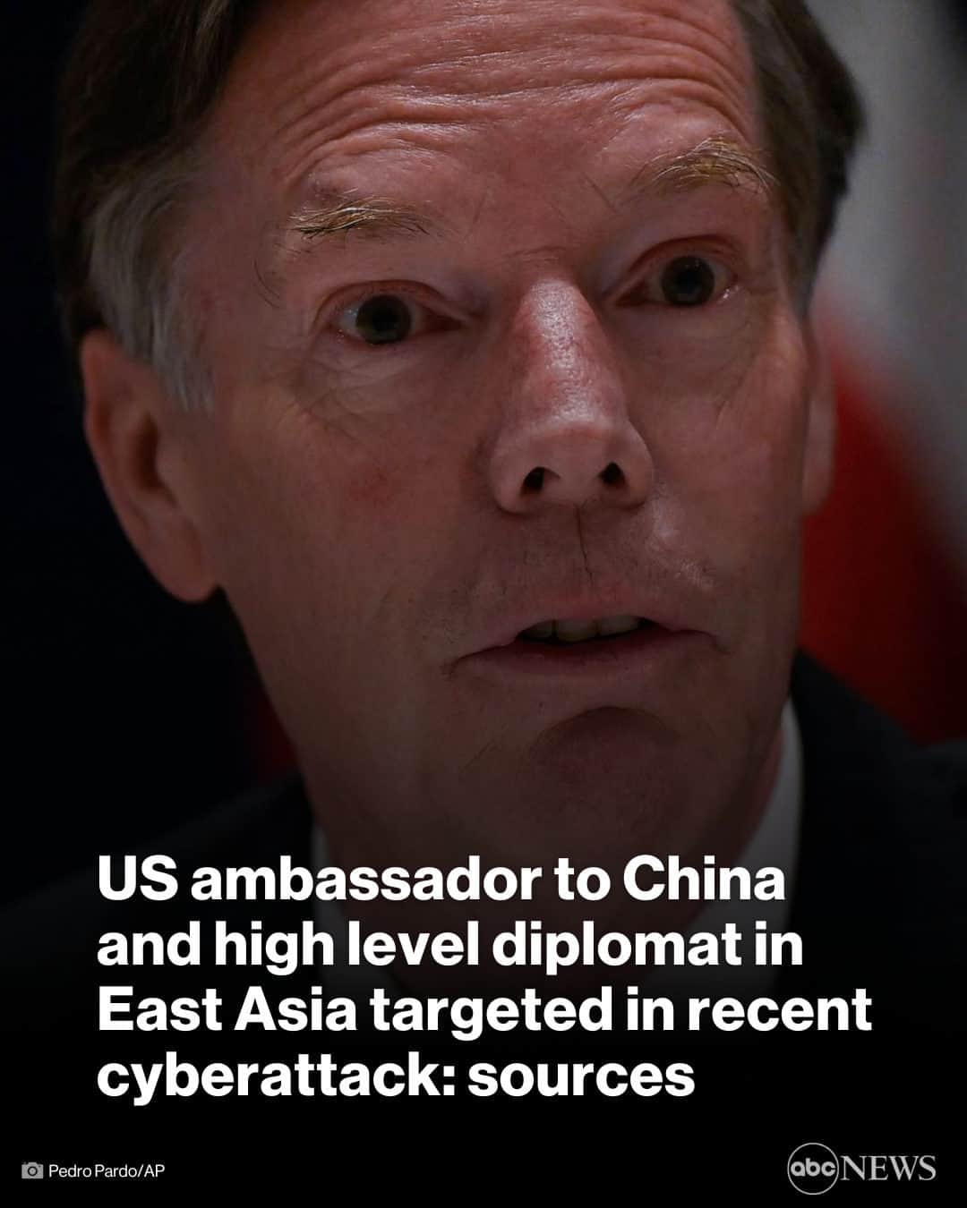 ABC Newsさんのインスタグラム写真 - (ABC NewsInstagram)「The U.S. ambassador to China, Nicholas Burns, and the State Department’s Assistant Secretary for East Asia Daniel Kritenbrink’s email accounts were breached by China-based hackers in the massive cyberattack that began in May and was discovered in mid-June, according to U.S. officials familiar with the investigation into the matter. MORE AT LINK IN BIO. #NEWS #CHINA #CYBERATTACK #EMAIL」7月21日 20時50分 - abcnews
