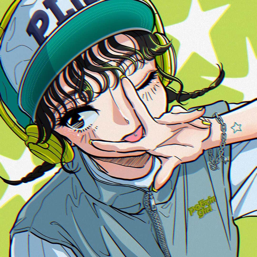 佐藤なつみのインスタグラム：「CAP PELORINGIRL🧢💚  この前ライブで描いてたやつ完成しました！😋  ・－・－・－・－・－・－・－・－・－・  ♡大阪個展開催について♡ ◼︎会期日程 2023.8/3(thu)-8/20(sun) 在廊日:8/11-8/13   ◼︎住所 大阪府大阪市浪速区日本橋3-5-25 高島屋東別館1階  ◼︎場所 コミュニティーフードホール大阪・日本橋  ◼︎営業時間 10:00-22:00（ラストオーダー21:30） ※8/20　最終日のみ営業時間10:00-18:00  #エモい #illustration #illustrator #art #90s  #イラスト#オリジナル #citypop #女の子イラスト #ガールズイラスト #古着女子 #古着コーデ #古着 #イラストレーター #ストリートファッション #ストリート系女子」