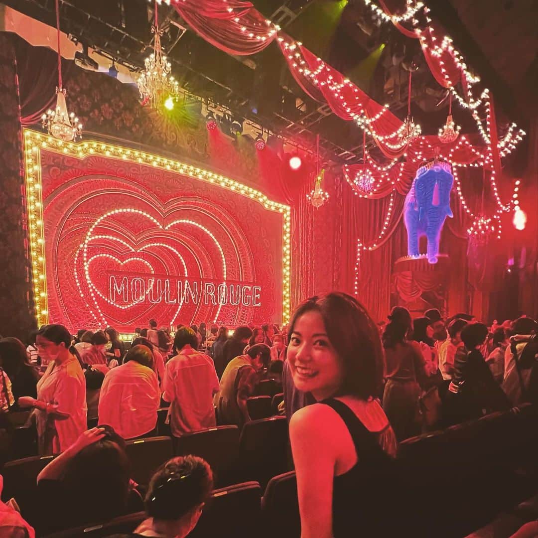 のインスタグラム：「❤️  先日観たムーラン・ルージュの世界観は圧巻で忘れられない。  しかも何がすごいって、日本の音楽関係者の方々がそれぞれ訳詞したんだとか。 一曲ごとに言葉の紡ぎ方もぜんぜん違うと思ったらそういうことかと納得！ あの名曲たちの歌詞にももっと注目してもう一度観たい！！！  この解放感といい海外でミュージカルを観た気分も最高でした♡  あー、パリにも行ってみたいなぁぁあ  #ムーランルージュ #moulinrouge #ムーランルージュザミュージカル #ミュージカル #帝国劇場」