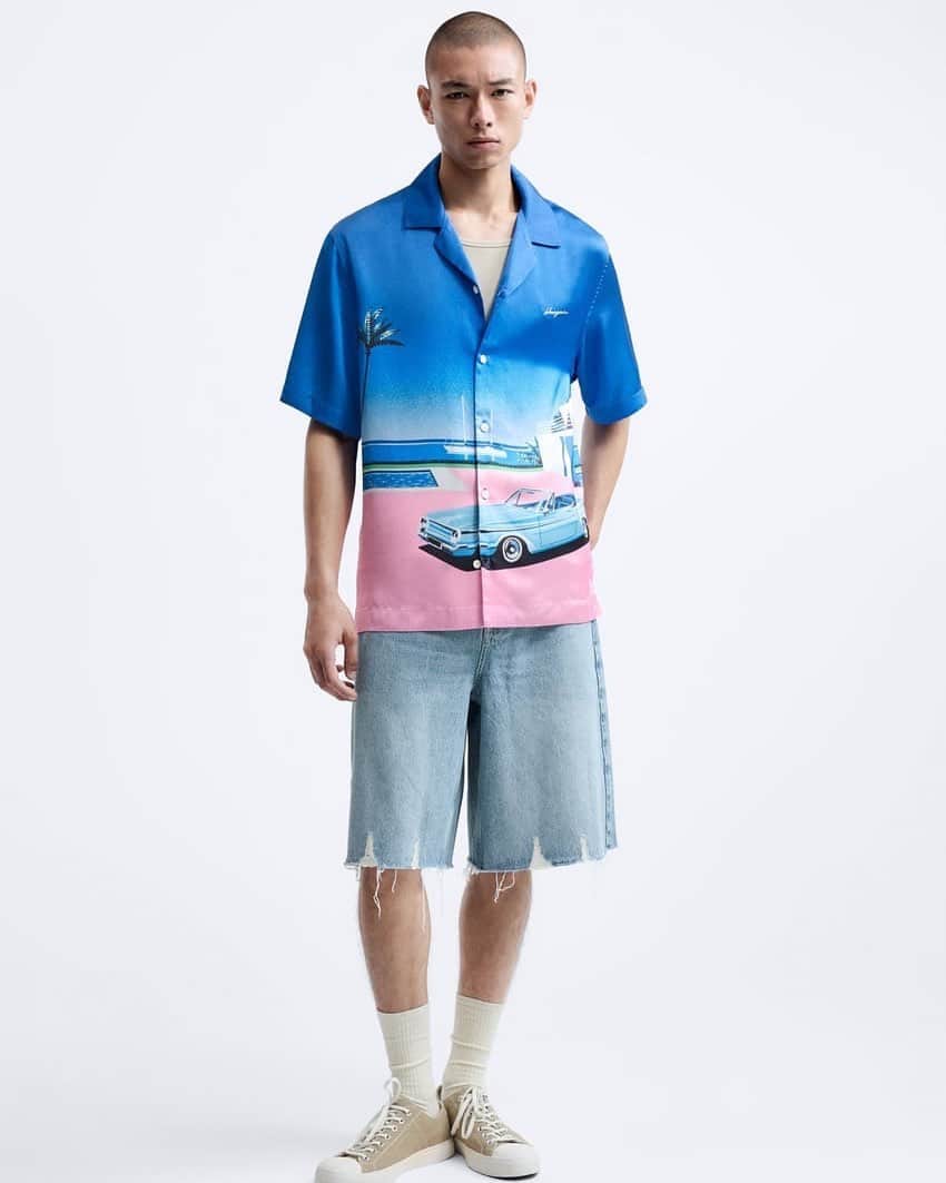 永井博のインスタグラム：「ZARA X HIROSHI NAGAI…スペインのブランドZARAとコラボしました。」