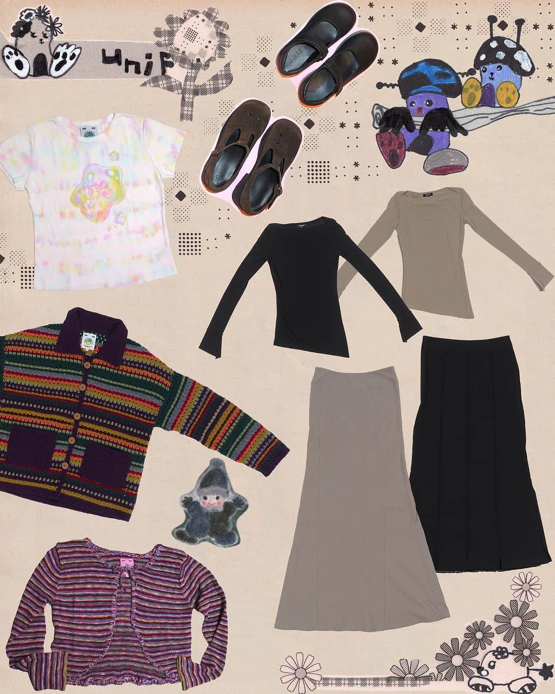 UNIFのインスタグラム：「Last days for 30% off Summer sale ✶  use code : SUMMER30 at check out ❥  Collage by @uou___cute ❥」