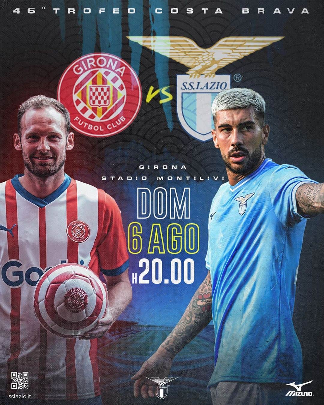 SSラツィオのインスタグラム：「🆚 𝐆𝐢𝐫𝐨𝐧𝐚 𝐯 𝐋𝐚𝐳𝐢𝐨 🏆 Trofeo Costa Brava 🏟️ Stadio Montilivi, Girona 🗓️ Sunday 06 August, h 20:00」