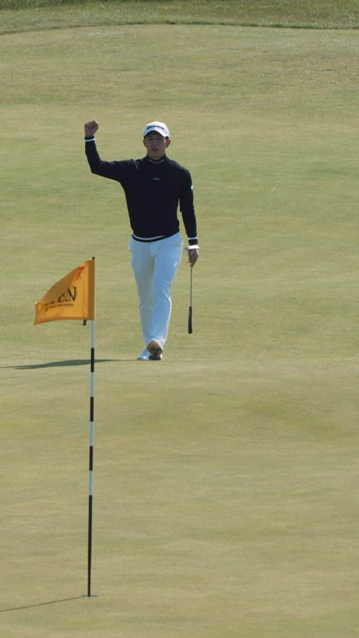 中島啓太のインスタグラム：「What a putt @TheOpen from 2021 @AAC_golf champion, Keita Nakajima 👏 #AACgolf」