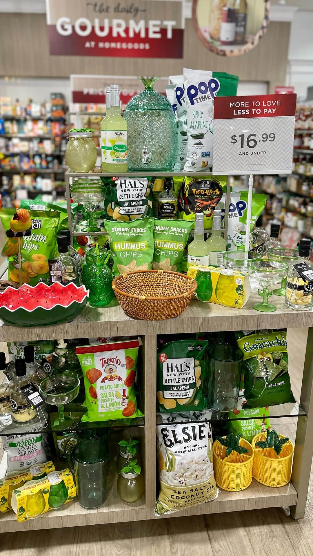 HomeGoodsのインスタグラム：「When a store display inspires your next summer party theme. 🍉 🍋 From snacks, drink mixes, glasses, serveware and more, find affordable pieces for any party (so you can keep adding to the guest count).」