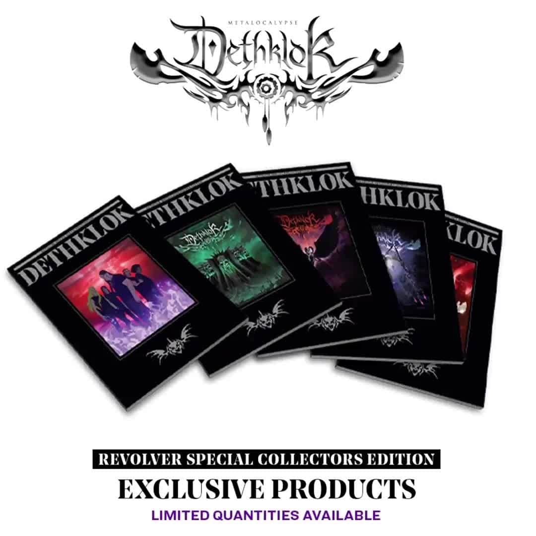 Revolverのインスタグラム：「⚡️ Get brutal with our new Dethklok collector's issue!⁠ ⁠ 💀 5 alternate embossed covers including one specially illustrated by Songgu Kwon ⁠ 💀 New interviews with Metalocalypse co-creator Brendon Small⁠ 💀 Commentary by King Diamond, Scott Ian, Corpsegrinder and other famous fans⁠ 💀 The full story of Metalocalypse, Dethklok’s 25 greatest songs and more⁠ ⁠ 🔗 Link in bio.」