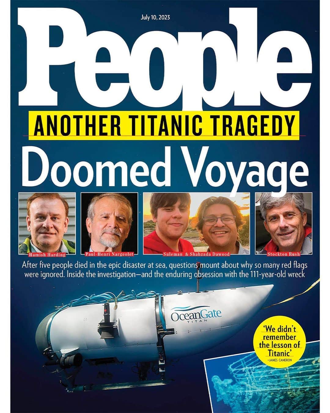 People Magazineさんのインスタグラム写真 - (People MagazineInstagram)「This week's PEOPLE cover story explores the 111 years of tragedy, mystery and obsession at the site of the RMS Titanic wreck, culminating in the June 2023 deaths of five men aboard the Titan.  Not unlike the maiden voyage of the Titanic in 1912, the Titan excursion promised to be a once-in-a-lifetime thrill. Ocean-Gate Expeditions cofounder and CEO Richard Stockton Rush III had invited passengers to experience the rarest of adventures: traveling down into the depths of the North Atlantic Ocean in the Titan to view the corroding grandeur of the ill-fated luxury liner in its watery grave.  While seeing it close was “life-altering,” explorer Fred Hagen, a 2022 Titan passenger, tells PEOPLE, “nobody in their right mind goes three miles deep in the ocean in an experimental vehicle without realizing that there’s the risk of death.” That sobering fact became clear when the ride of a lifetime turned into one of the most closely watched ocean disasters of all time. Pick up the issue on newsstands Friday, and tap the bio link for more from the cover story.」6月28日 3時11分 - people