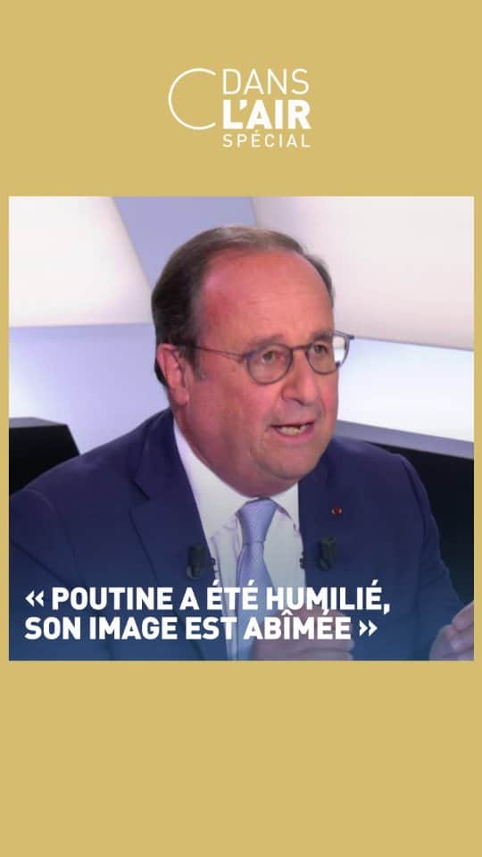 フランソワ・オランドのインスタグラム：「[Rediffusion] « Poutine a été humilié, son image est abîmée », déclare François Hollande (@fhollande), ancien président de la République (2012-2017). Il était invité en face-à-face de l’émission spéciale « C dans l’air » de ce dimanche 25 juin 2023 à 20.55 sur @france5, présentée par Caroline Roux (@carolineroux), et intitulée « Poutine, panique au Kremlin ». #cdanslair #cdanslairspécial #poutine #russie #wagner #prigojine #moscou #rébellionwagner #ukraine #zelensky #contreoffensive #géopolitique #relationsinternationales #diplomatie #france5 #actualités #actu」