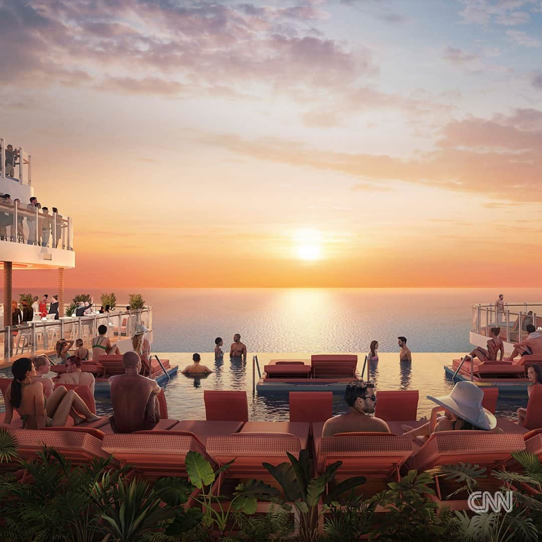 CNNさんのインスタグラム写真 - (CNNInstagram)「A vessel that’s set to be the world’s biggest cruise ship has completed construction at a shipyard in Finland and has made its first foray into open water for sea trials ahead of likely delivery in October this year.  When it sets sail on Caribbean waters in January 2024, it will comfortably hold some 5,610 passengers and 2,350 crew. The boat’s piece de resistance will be the world’s largest waterpark at sea. Named Category 6, it’ll feature six record-breaking water slides, but guests who want a more leisurely experience can also relax in the boat’s seven pools and nine whirlpools.  Read more about the ship and its record-breaking advance sales at the link in bio.  📷: Royal Caribbean International」6月28日 4時24分 - cnn