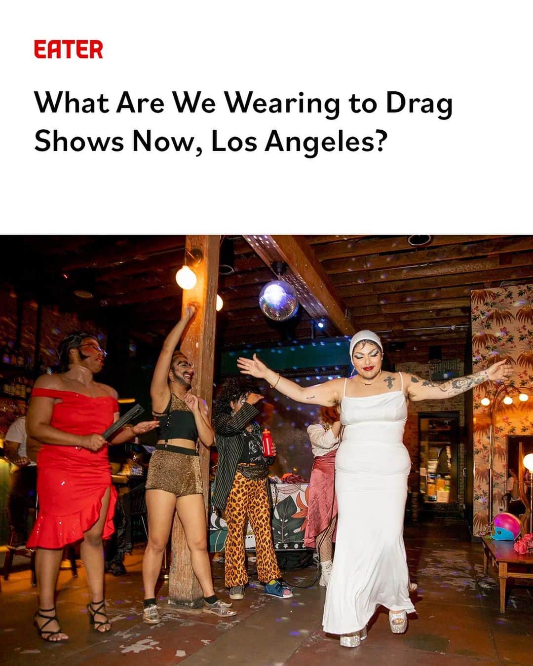Eater LAさんのインスタグラム写真 - (Eater LAInstagram)「As drag shows and brunches come under attack throughout the country, the LA scene thrives. Among dozens of regular shows is the monthly “¡REVANCHA! a MAD drag king show” at Semi-Tropic, a bar in the Echo Park neighborhood. Here, drag artists play with gender in a way that showcases masculinity, femininity, and the very queering of gender itself.  The result is a show that is exuberant, communal, and expansive — imparting that there is no right way to perform, to have a body, or to commune with a crowd. Performers made a meal of it, and patrons ate it up — and were no less decked out.  This is Best Dressed, an Eater series where diners show and tell what they’re wearing out to eat, from the small details to the splashy pieces. Hit the link in our bio to read the latest edition from LA editor Virali Dave (@virali).  📸: Kim Newmoney (@kimnewmoney)」6月28日 7時00分 - eater_la