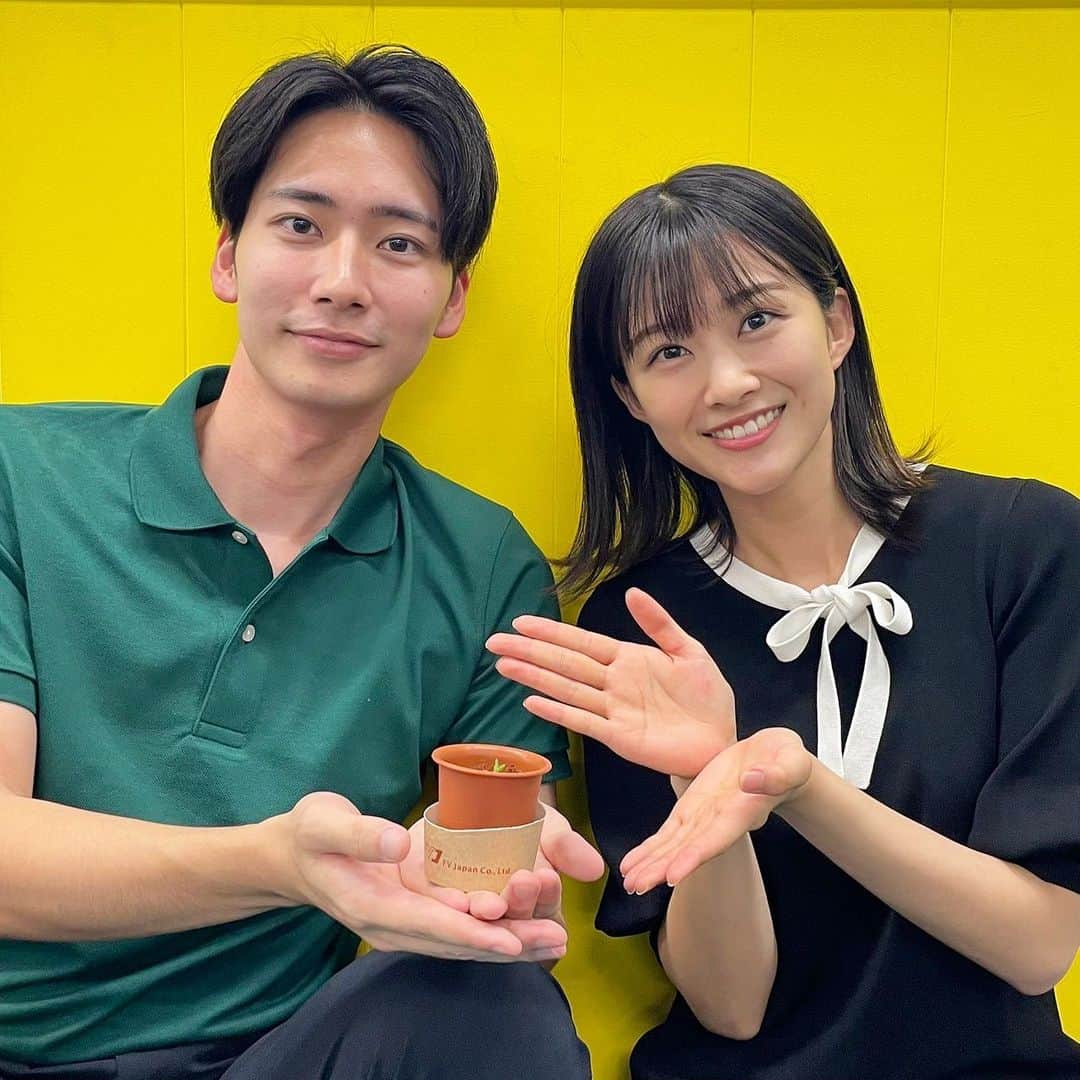 フジテレビアナウンサーのインスタグラム：「残り1つとなってしまったモニラリア🌱 飼育係の小室、大変焦っております💦 夏を乗り切ってくれ！モニラリア👊  新人の2人はこのようにコメント☀️ 原田「すくすく元気に！大きくなあれ！毎日見守ります👀」 東中「僕も力強く、成長していきます！」 #モニラリア成長日記 #原田葵 #東中健」