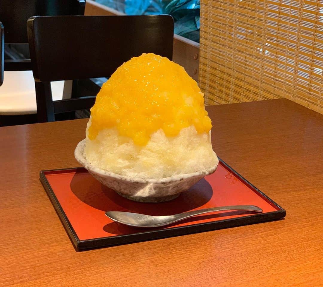 原田麻子のインスタグラム：「夏みかん  つぶつぶの食感がたまらないー 毎年好きなメニューのひとつ。  底のほうに白あん合わせ。  #かき氷#かき氷🍧#おやつ#ごはん#sweets#shaveice#東京かき氷」