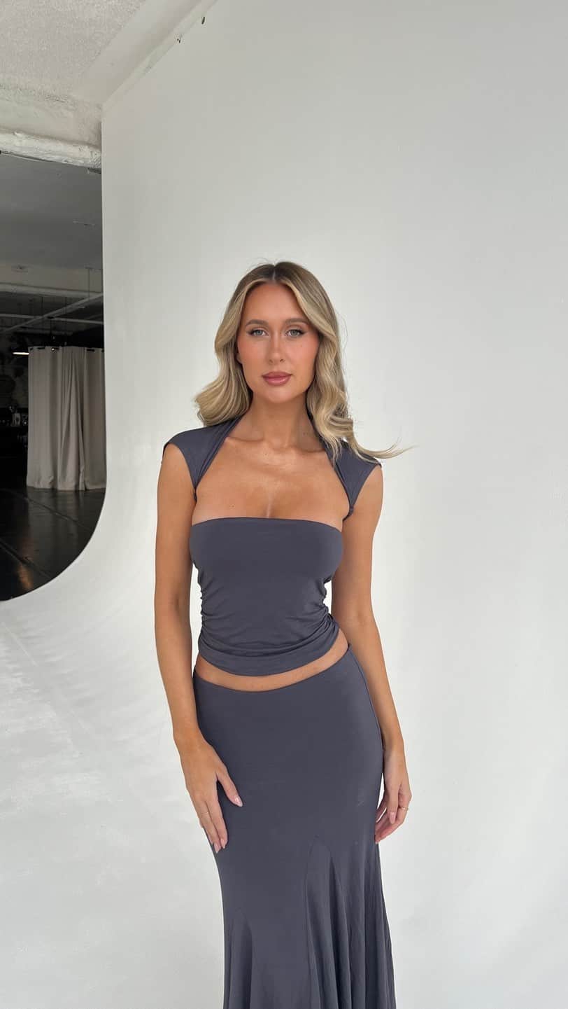 tiger Mistのインスタグラム：「The most buttery of fabrics; shop the Riya Two Piece Top + Kassie Skirt. Shop now!」