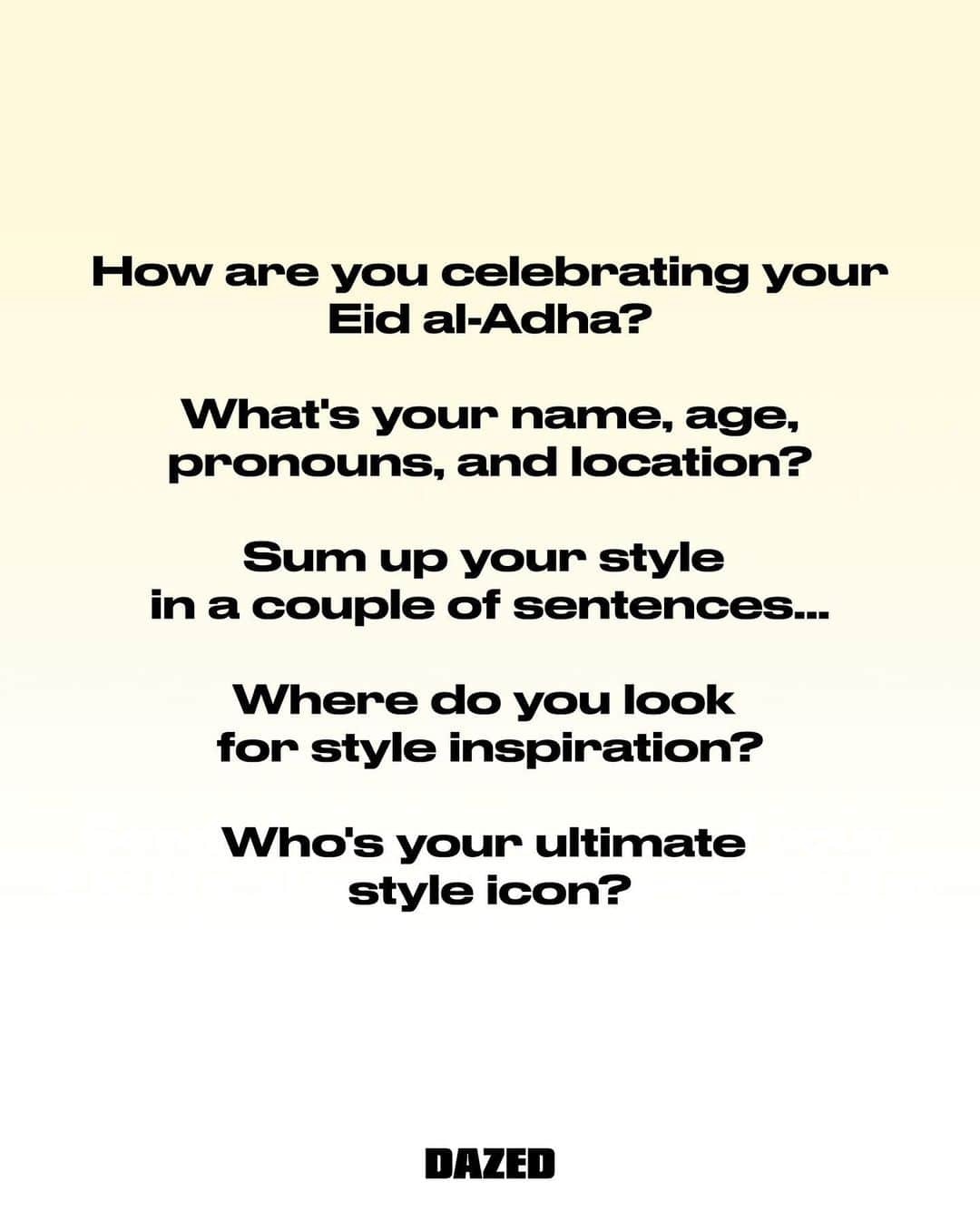 Dazed Magazineさんのインスタグラム写真 - (Dazed MagazineInstagram)「Eid Mubarak! We want to see your Eid fits ✨⁠ ⁠ Send photos or videos of your Eid fits, along with answers to the questions in the following slides to fashiontips@dazedmedia.com for a chance to be featured on @dazedfashion ⁠ ⁠ 📸 @kosarali__ by @taralaureclaire for the summer 2023 #HOMEGROWN issue of #Dazed⁠ ⁠ ⁠ Styling @ioana.ivan⁠ Hijab Stylist @humairawaza⁠ Glam @hilakarmand⁠ Nails @chiara.ballisai」6月29日 4時37分 - dazed
