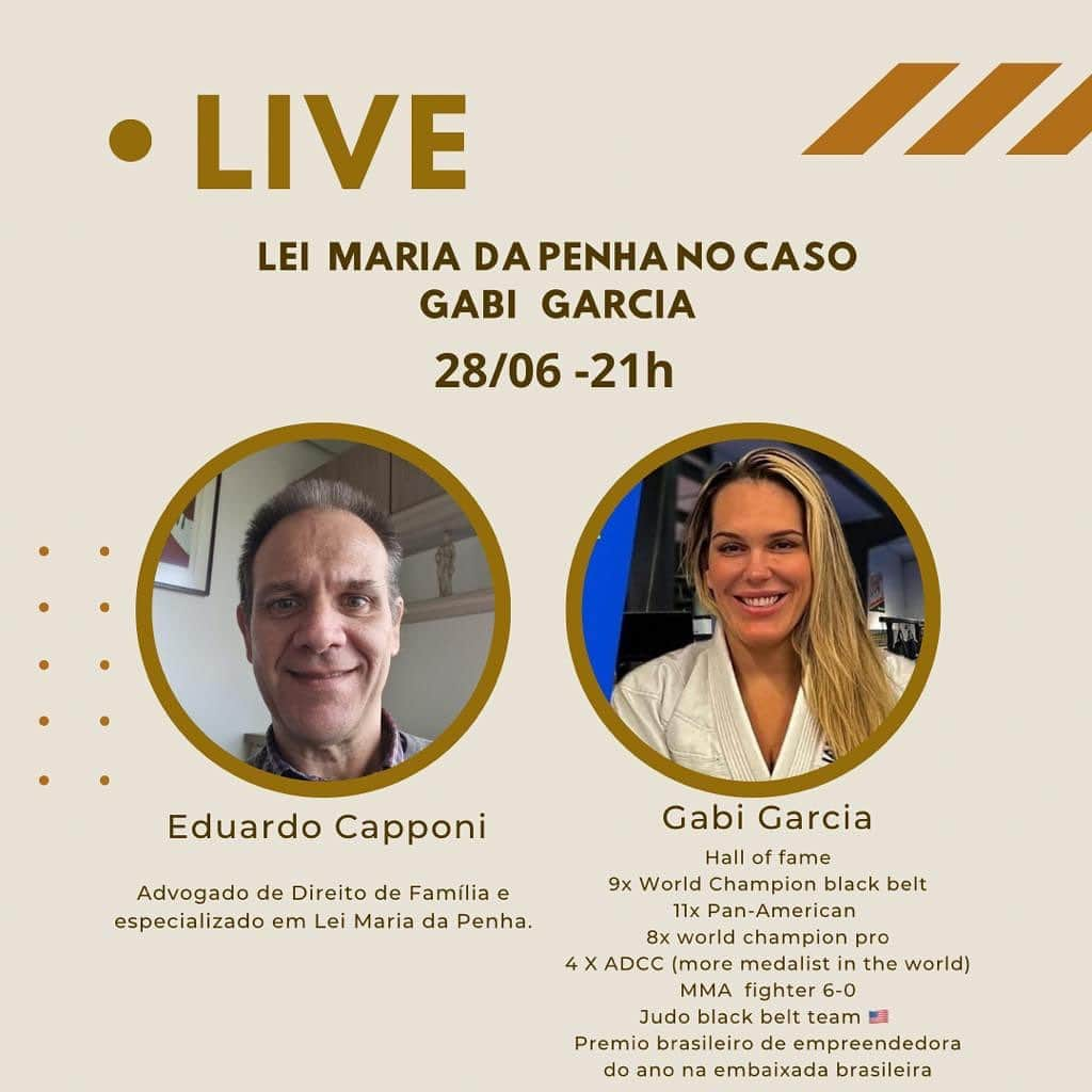 ギャビ・ガルシアのインスタグラム：「AMANHÃ DIA 29!!! quinta feira  a todos meus faz amigos e familiares hoje irei fazer uma live para esclarecerei caso e as perguntas que vocês vem fazendo. Para isso eu conto com ajuda do advogado especializado em lei maria da penha Eduardo Caponi. Todas que você e eu também tenho mandem na cainha de pergunta. Nao percam essa live. @caponieduardo   🇺🇸   to all my friends and family tomorrow I will do a live to clarify the case and the questions you have been asking. For this I count on the help of the lawyer specialized in law Maria da Penha Eduardo Caponi. All that you and I also have, send them to the question box. Don't miss this live. @caponieduardo」