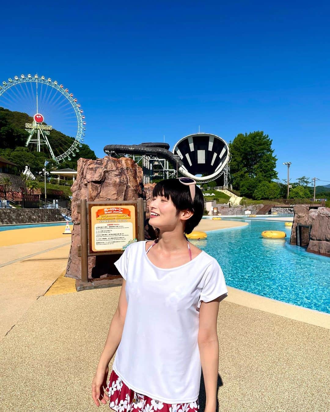 大島璃乃さんのインスタグラム写真 - (大島璃乃Instagram)「暑い日が続きますね🥵💦 涼しい写真をお届け🌈✨  #サマーランド #東京サマーランド」6月28日 20時57分 - oisland_rino25