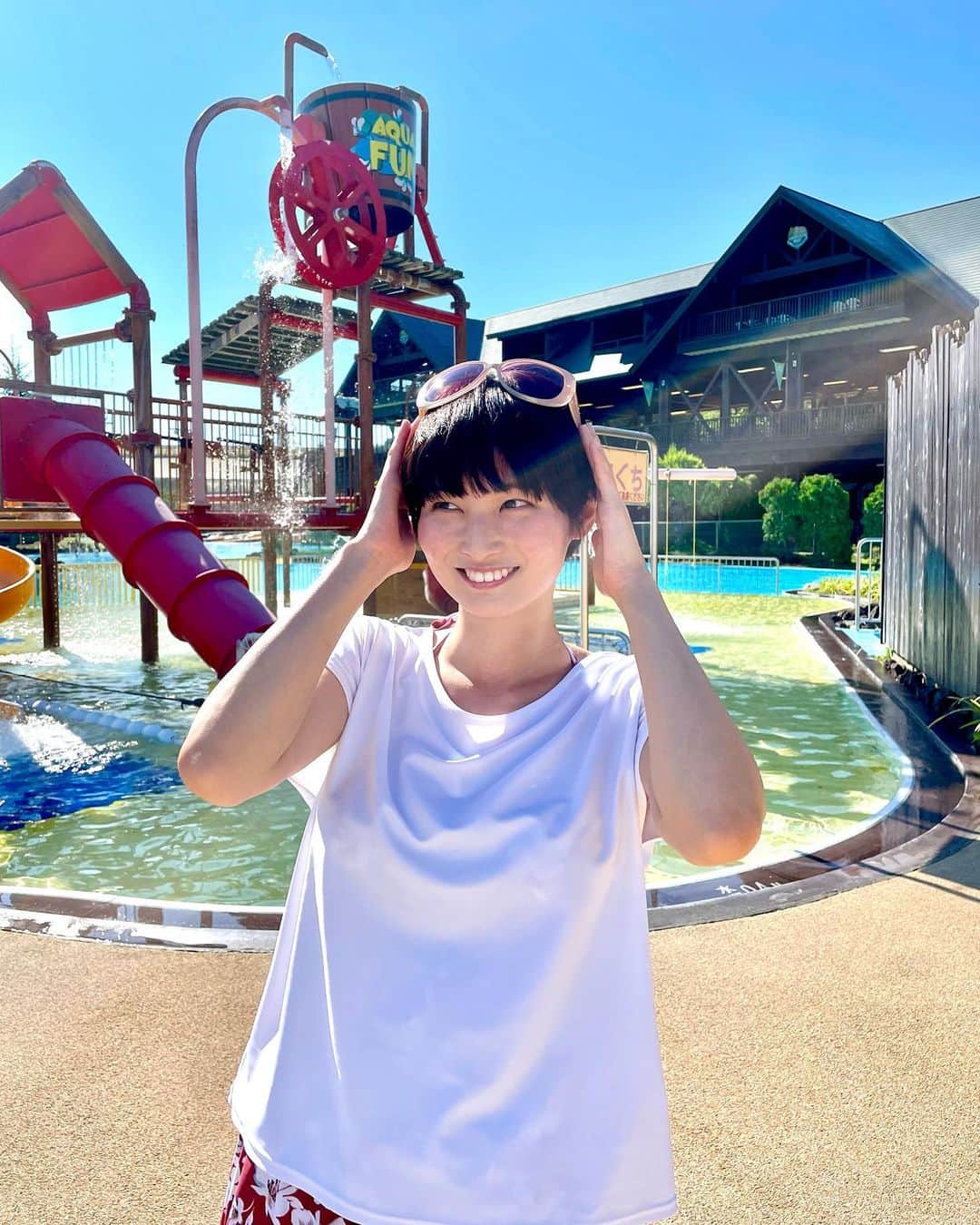 大島璃乃さんのインスタグラム写真 - (大島璃乃Instagram)「暑い日が続きますね🥵💦 涼しい写真をお届け🌈✨  #サマーランド #東京サマーランド」6月28日 20時57分 - oisland_rino25