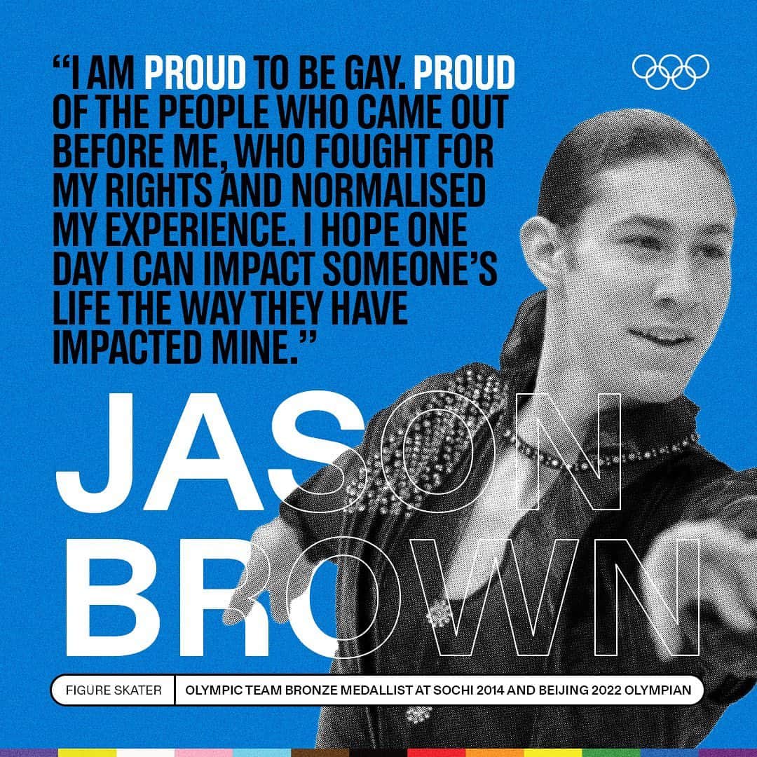 ジェイソン・ブラウンのインスタグラム：「🌈 This #PrideMonth, we are asking LGBTQIA+ Olympians what makes them proud.⁠ ⁠ The stage is yours, Jason Brown ⛸️⁠ 🇺🇸  ⁠」