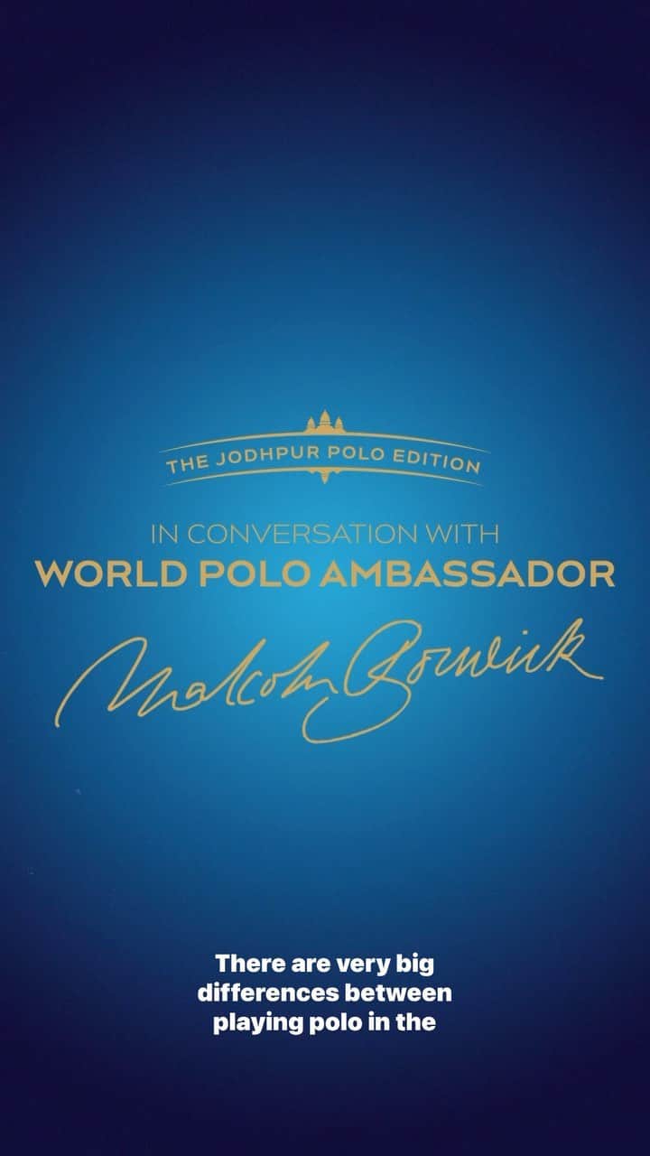 Royal Saluteのインスタグラム：「Hear from Malcolm Borwick, Royal Salute’s World Polo Ambassador, as he shares his fondest memories of playing in the ancient polo arena of Jodhpur.   Click the link in bio to explore our immersive Jodhpur Polo experience and watch the full interview.  @malcolmborwick   #RoyalSalute #JodhpurPoloEdition #whisky #polo」
