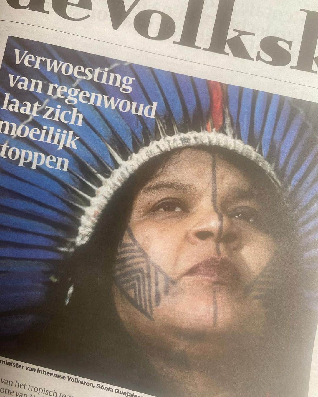 アムステルダム・タトゥー・ミュージアムのインスタグラム：「Minister of indigenous people.sonia guajajara,brasil.fantastic news and about time#brasl#indigenous #tropicalrainforest#soniaguajajara」