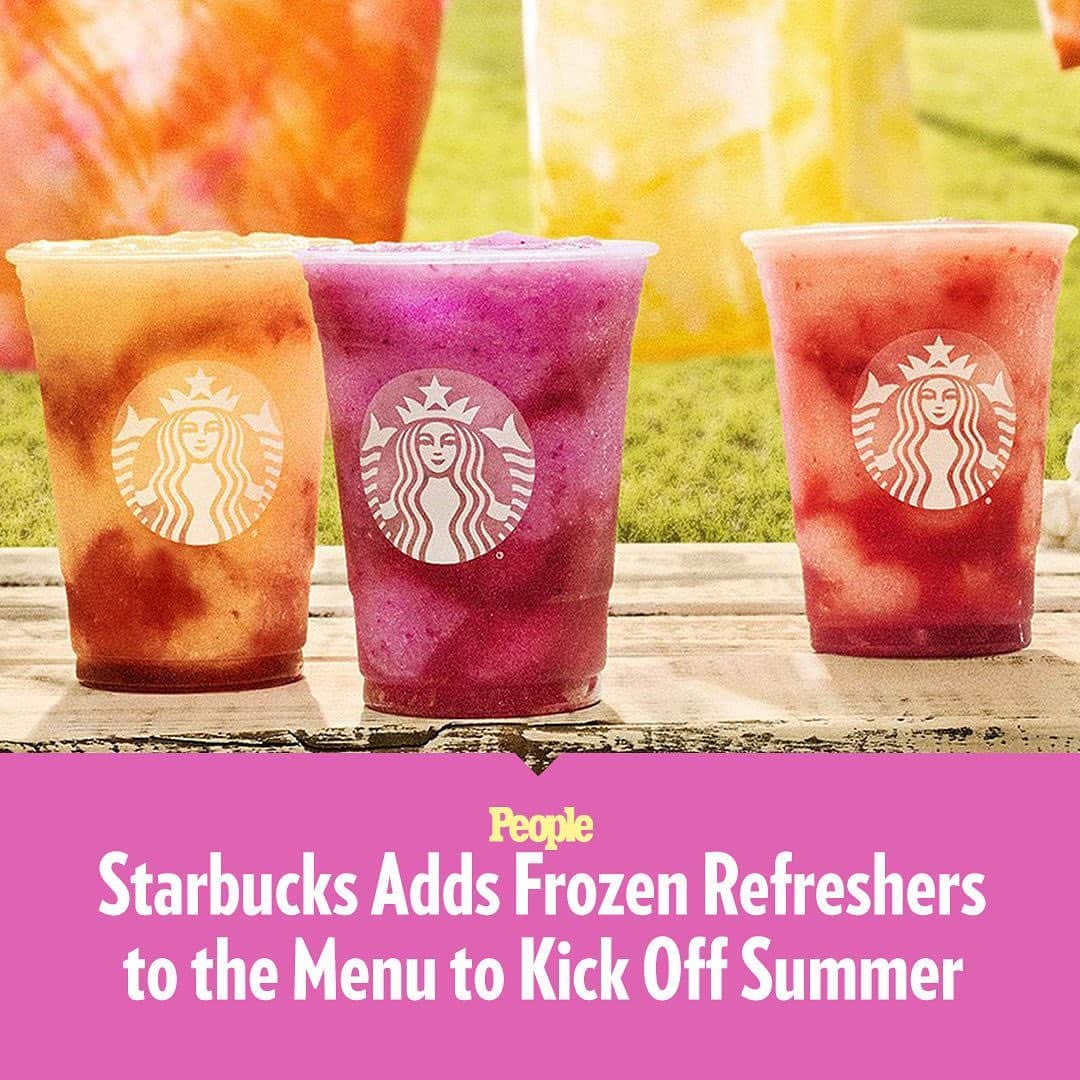 People Magazineさんのインスタグラム写真 - (People MagazineInstagram)「Starbucks' new menu items are pretty chill. ☀️ The coffee company is celebrating the start of summer with frozen lemonade refreshers in three flavors: pineapple passionfruit lemonade, strawberry acai lemonade and mango dragonfruit lemonade. 😋 Get all the details at the link in our bio. | 📷: Starbucks」6月29日 0時51分 - people