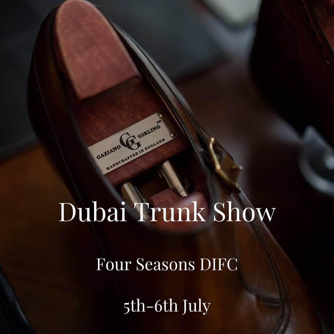 ガジアーノ&ガーリングのインスタグラム：「Join Simon as he brings our Trunk Show back to Dubai for our second visit to the Emirates, once again located at the Four Seasons @fsdubaidifc   Joined by our friends @cadandthedandy we are available to help start your next sartorial project.  DM us on Instagram or email Simon@gazianogirling.com to book your appointment.  #trunkshow #gazianogirling #gazianoandgirling #london #dubai #fourseasonsdifc #handmade #madeinengland #cadandthedandy」