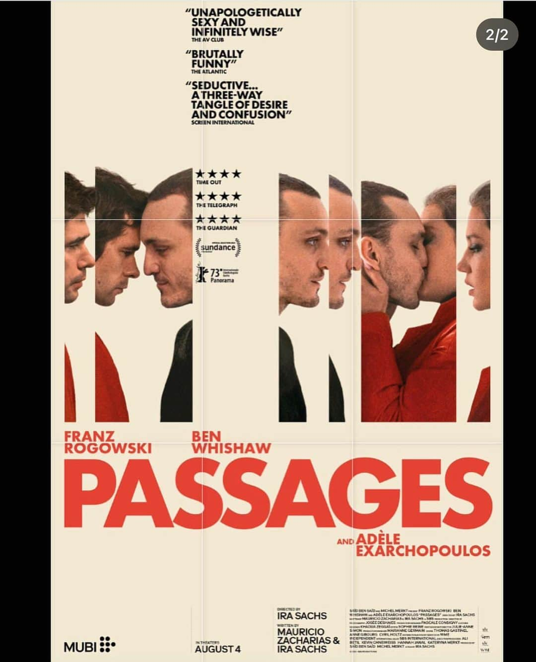 アデル・エグザルホプロスのインスタグラム：「Passages au cinéma 🤍 by @irasachs」