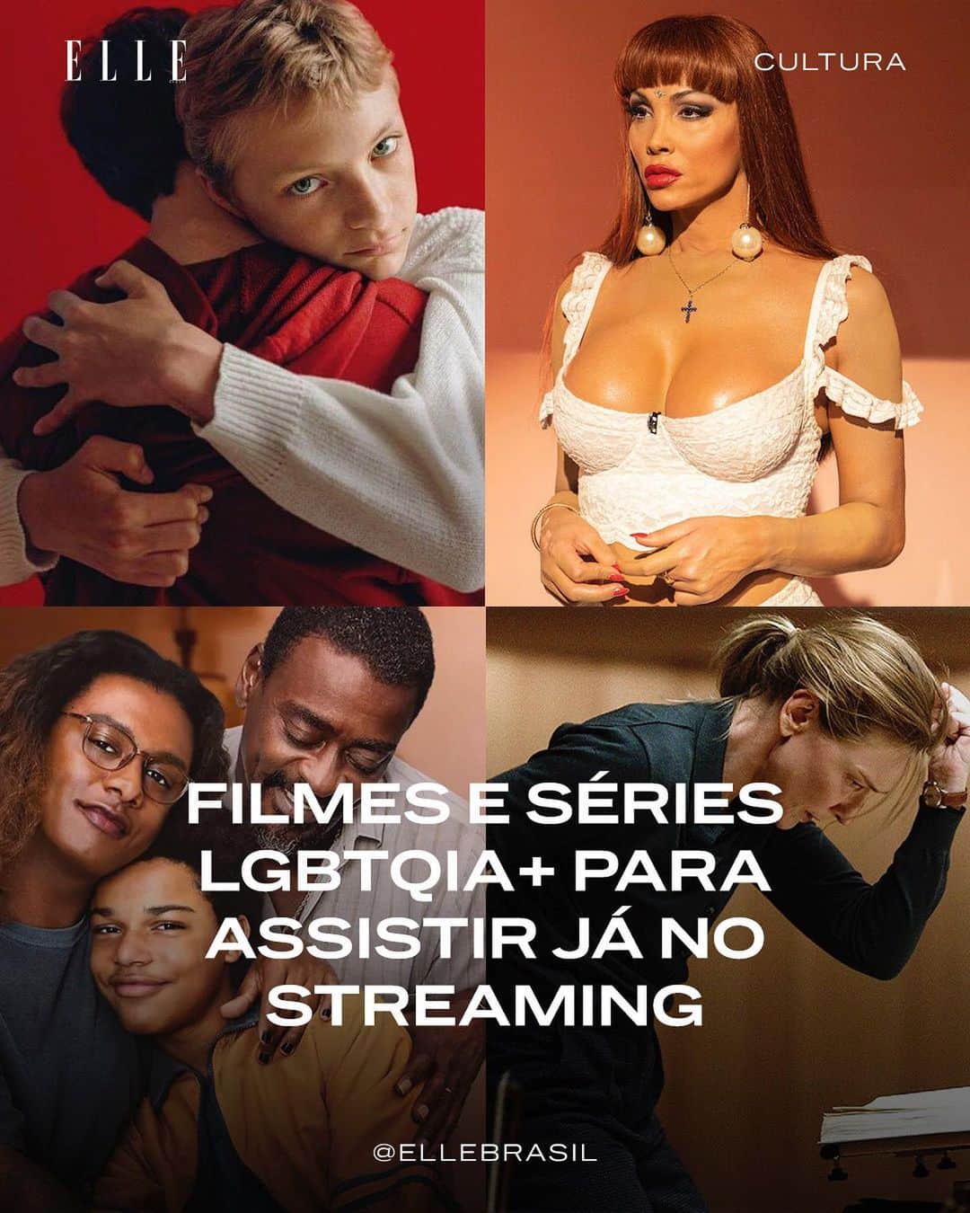 ELLE Brasilのインスタグラム：「Depois de "Moonlight: sob a luz do luar" vencer o Oscar de melhor filme em 2017, outras produções com temática LGBTQIA+ também ganharam espaço no cinema e na TV. Neste Dia Internacional do Orgulho, separamos alguns filmes e séries lançados nos últimos cinco anos – de "Closer" a "Manhãs de Setembro" –, que estão nos streamings e merecem ser assistidas o ano todo. Arraste para o lado e comente qual é a sua preferida! (via @gusbalducci)」
