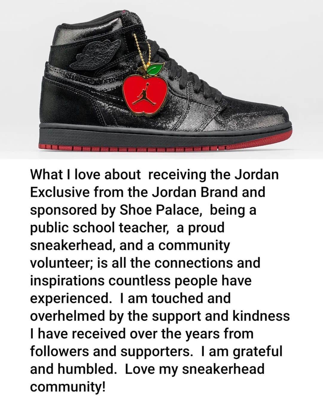 Nice Kicksさんのインスタグラム写真 - (Nice KicksInstagram)「In 2019, @jumpman23 and @shoepalace created a special Air Jordan 1 honoring @spginagotgame, a teacher, community leader, and sneakerhead from California who dedicated her life mentoring children academically 👏🍎  To celebrate the shoe’s launch, Shoe Palace held an early release that allowed customers to participate in a Scantron test, administered by SP Gina, questioning their sneaker knowledge. Those that passed were able to purchase pairs. 🧠👟  Virginia Wright passed away earlier this month but her message, the countless lives she’s impacted, and her very special kicks will live on forever 🙏 RIP SP Gina 🕊️✨」6月29日 6時42分 - nicekicks