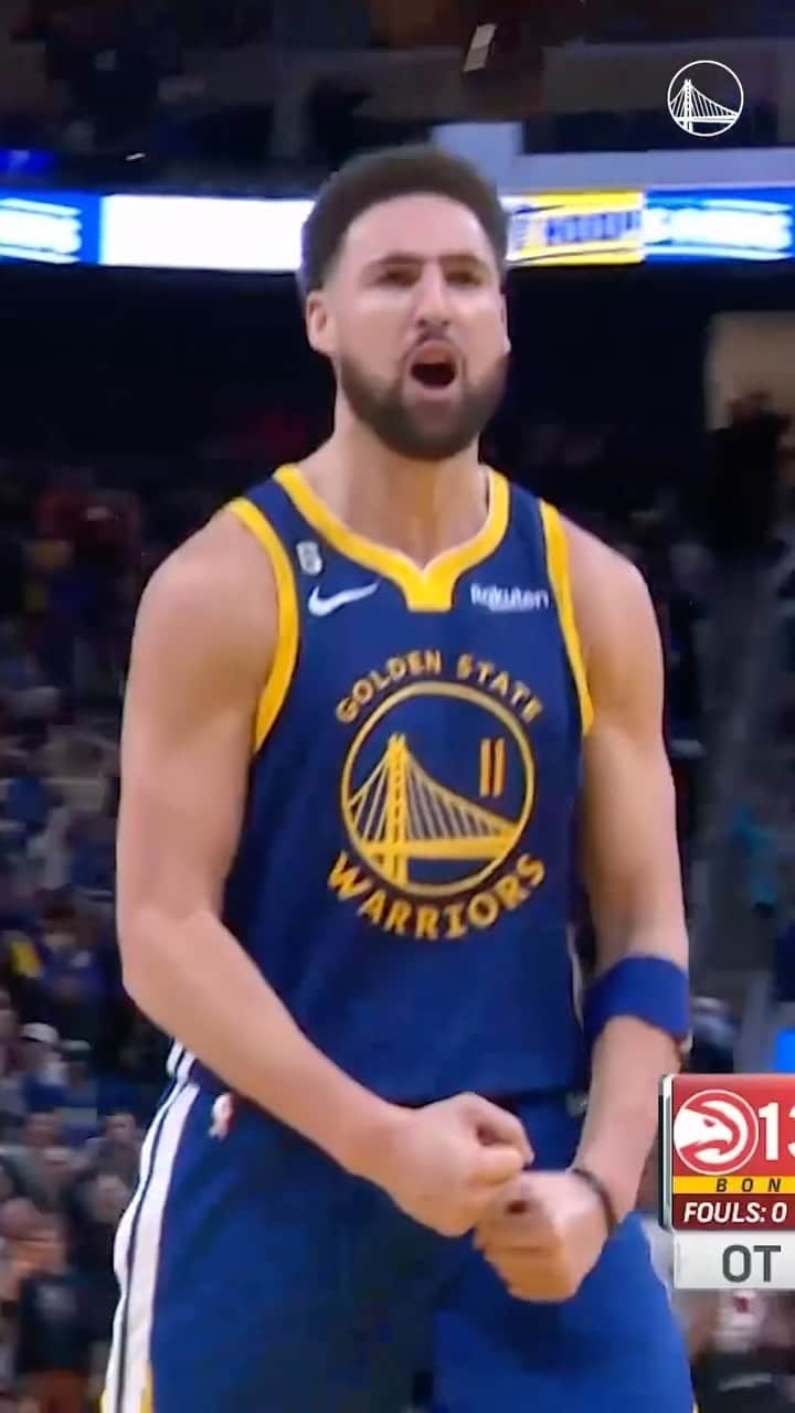 ゴールデンステート・ウォリアーズのインスタグラム：「Klay Thompson has 9 games played with 10+ threes. 4 of those games happened in the 2022-2023 season 🔥」