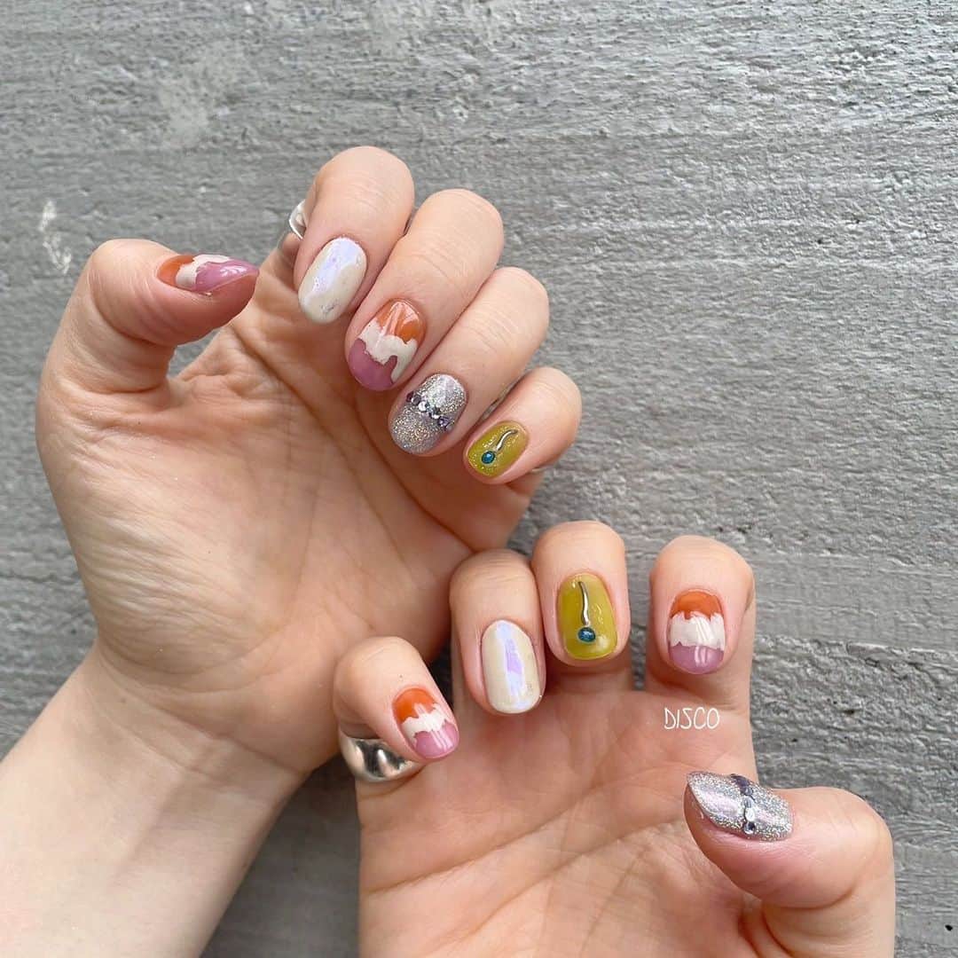 のインスタグラム：「🍣🍾🍦  Nail by @nagisakaneko (90min) #disconail @disco_tokyo」
