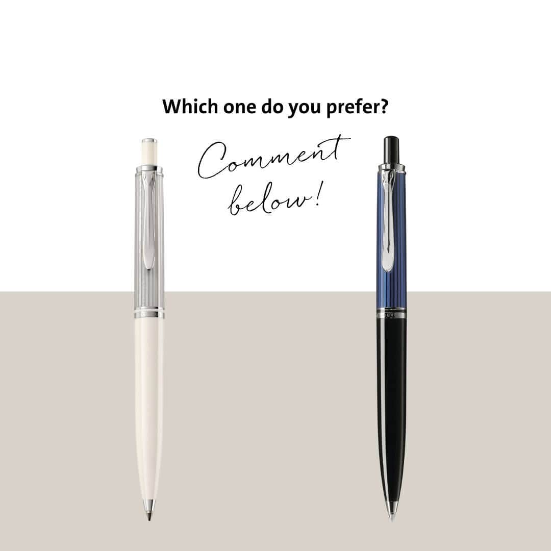 ペリカンさんのインスタグラム写真 - (ペリカンInstagram)「Black Blue or Silver-White ball pen? Our Souverän series is considered a symbol of Pelikan worldwide. That's why we offer a different writing instrument for every situation. Our Souverän 405 ball pens come in handy whenever you need to take a quick note. But the colors speak for themselves: A light and bright version is our Souverän 405 Silver-White. In contrast we offer a darker version in Souverän 405 Black-Blue ball pen.  We are curious: Which color is your favorite?  #PelikanPassion #Ballpen #BallpointPen」6月29日 23時00分 - pelikan_passion