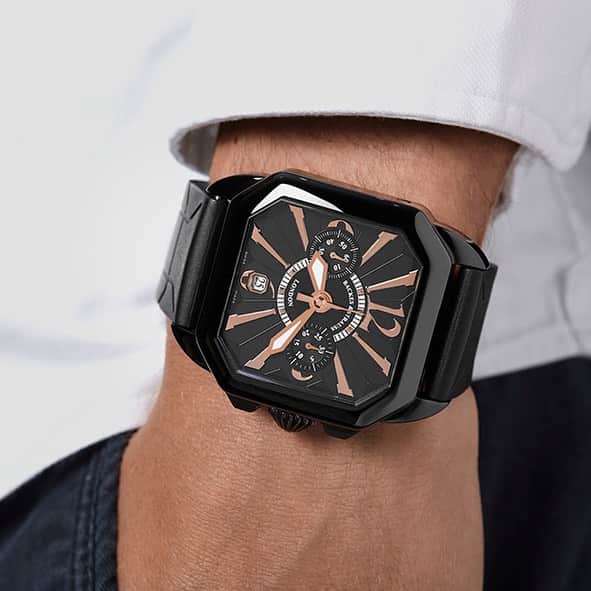 バックス＆ストラウスのインスタグラム：「The Berkeley Black Knight Chronograph - the perfect watch to dress down or up!」