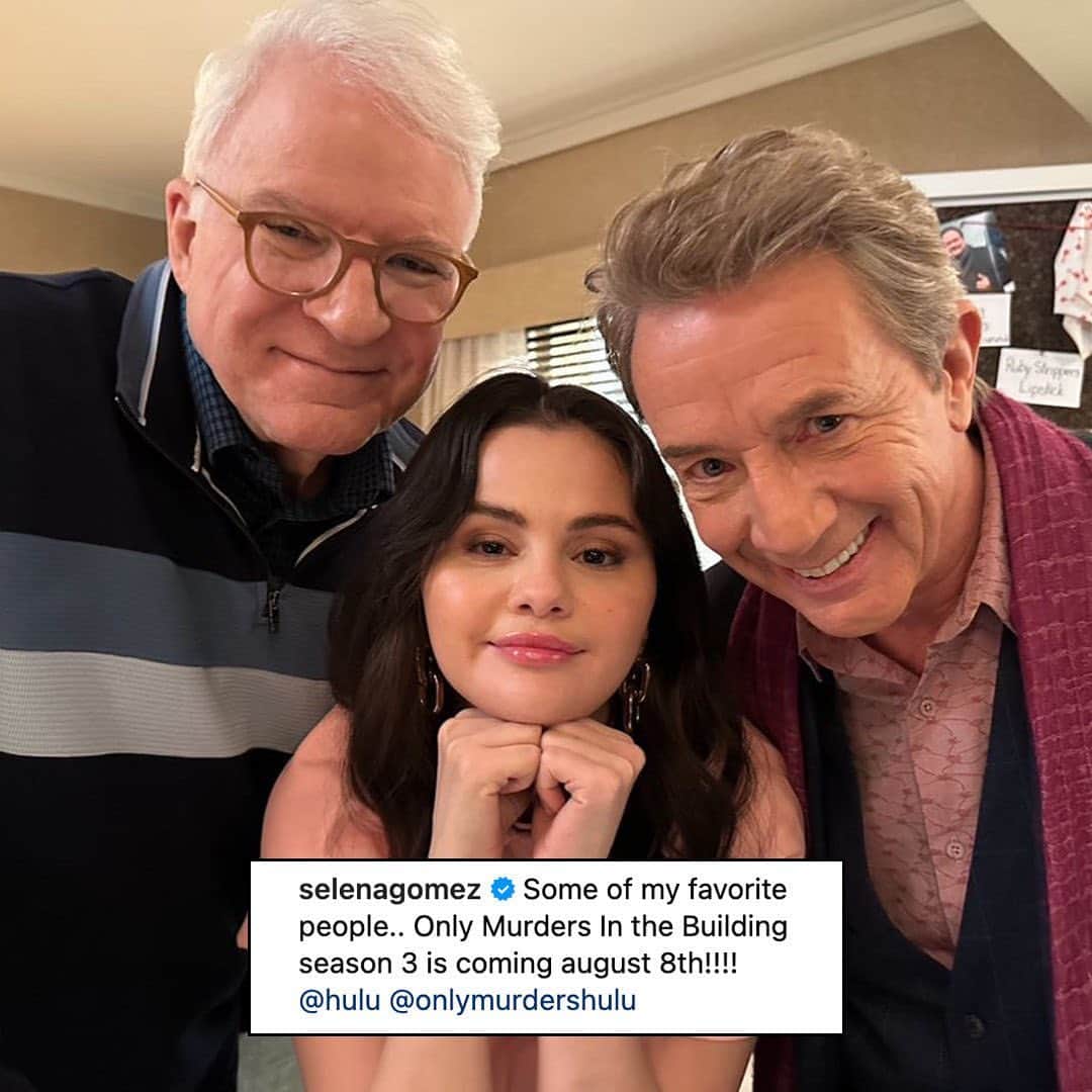 People Magazineさんのインスタグラム写真 - (People MagazineInstagram)「Only Murders in the Building is (almost!) back! ❤️ Selena Gomez shared a sweet shout out to her “favorite people,” Steve Martin and Martin Short, ahead of season 3 of the Emmy-winning series. Everything we know about the new season at the link in our bio. | #Regram @selenagomez」6月29日 23時17分 - people