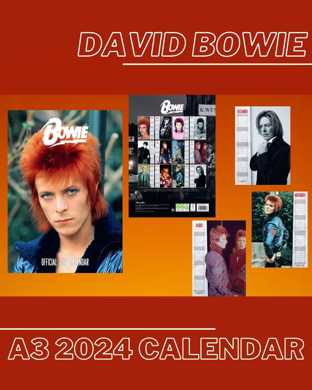 デヴィッド・ボウイさんのインスタグラム写真 - (デヴィッド・ボウイInstagram)「OFFICIAL 2024 BOWIE CALENDARS AVAILABLE FOR PRE-ORDER  “I keep a photograph, It burns my wall with time...“  Two Bowie calendars will be available to brighten your 2024 months. As is usual, there will be an A3 and a square album sized calendar.  The A3 calendar features classic images from throughout Bowie’s career, with a beautiful Mick Rock cover shot from 1972.  The square calendar is a Steve Schapiro special featuring photographs taken in 1975, including the cover image which was used for both Low and The Man Who Fell To Earth.  Available in the UK/EU, here’s the direct link: https://shop.davidbowie.com/2024-calendar (Linktree in bio)  #OfficialBowie2024Calendars #BowieCalendar」6月29日 23時28分 - davidbowie