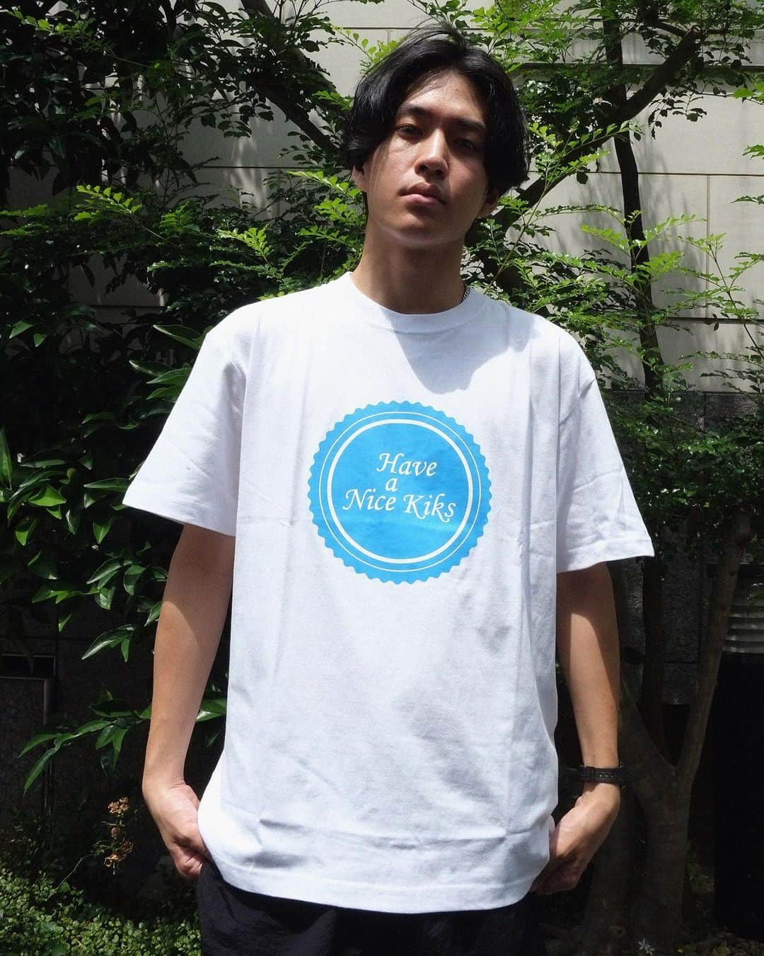 KIKSTYOのインスタグラム：「. STYLE SAMPLE '23 Item... ・HAVE A NICE KIKS TEE ・BRUSH TEE ・キックストーキョー TEE ・FOSSIL POCKET TEE ・NYLON LOGO SHORTS Model... @3__39__9  @fuji__ry0ya . #kikstyo #stylesample」