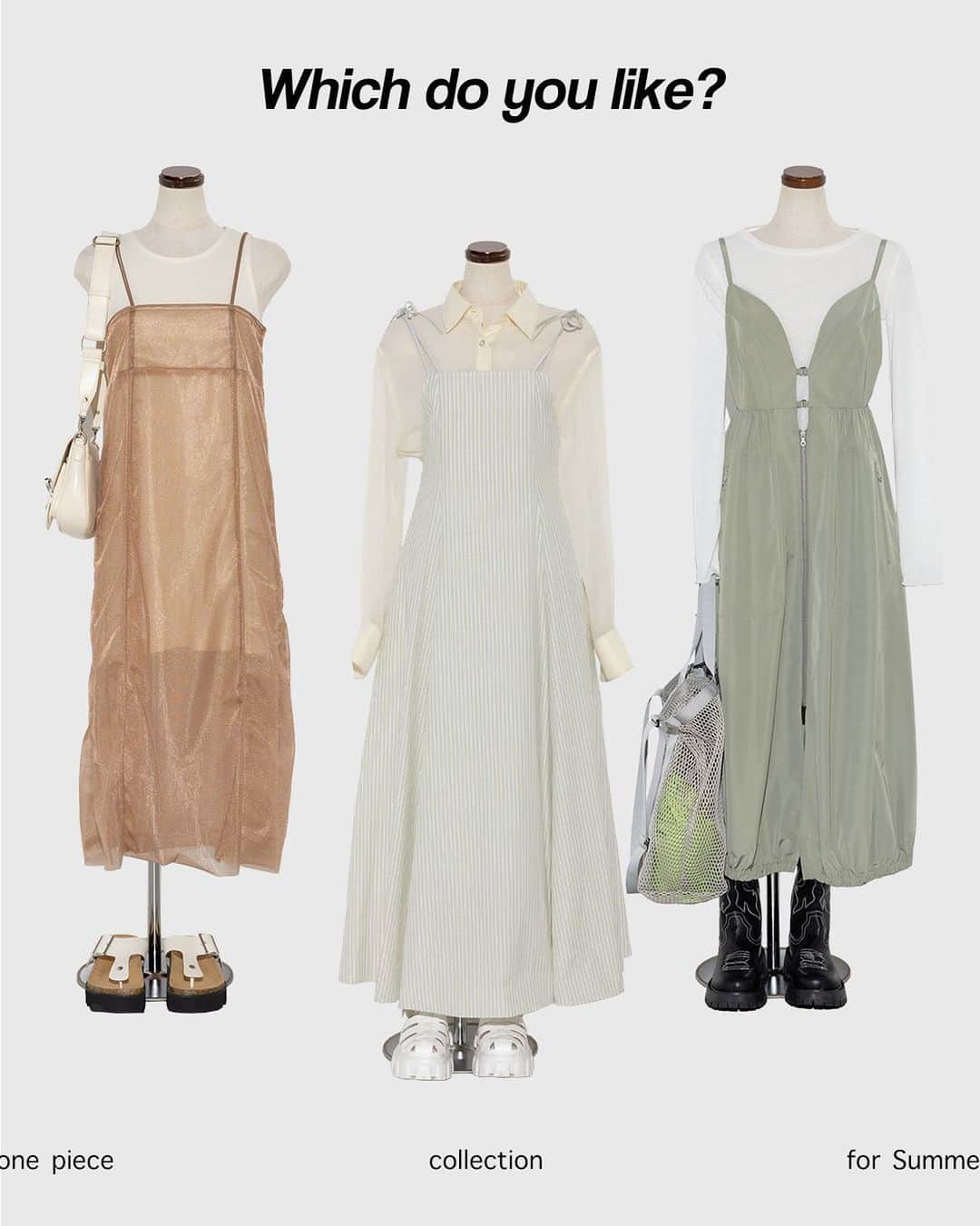 のインスタグラム：「SUMMER ONE PIECE COLLECTION ━━━━━━━━━━━━━━━━ 身軽でお洒落！ サマーワンピースのご紹介。  【MOUSSY】TULLE LAYERED ドレス  ¥9,900 tax in   Size：FREE  Color：IVOY,BLK,L/GRN  No：010GSS80-1210  ※発売中  【MOUSSY】OPEN BACK FLARE ドレス  ¥13,970 tax in   Size：1,2  Color：柄WHT,BLK,柄BLU  No：010GSS30-1890  ※発売中  【rienda】ｽﾄﾘﾝｸﾞｼﾞｬﾝﾊﾟｰSK  ¥14,000 tax in   Size：S,M  Color：BLK,L/GRN,GRY  No：110GA631-0070  ※8月発売予定  ぜひ夏に向けてのお買い物&コーデの参考にしてみて♡  気になるアイテムは画像をタップまたは プロフィールのサイトURLをクリック✔ ━━━━━━━━━━━━━━━━ #SHELTTERWEBSTORE #SWS #MOUSSY #SLY #rienda  #2023ss #summer2023 #onepiece #summeroutfit  #ワンピース #キャミワンピ #ワンピースコーデ #海コーデ #夏コーデ #夏服 #今日のコーデ」